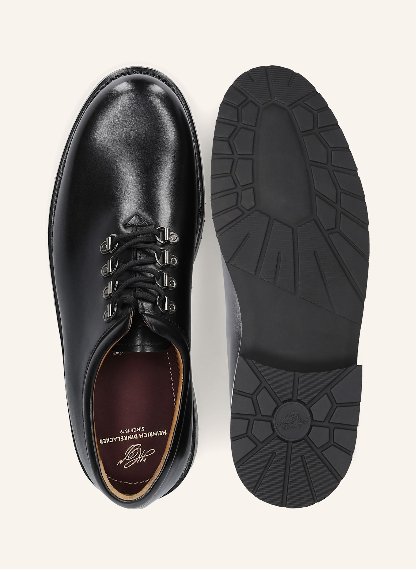 HEINRICH DINKELACKER Veterschoen RIO WHOLECUT BC: ZWART