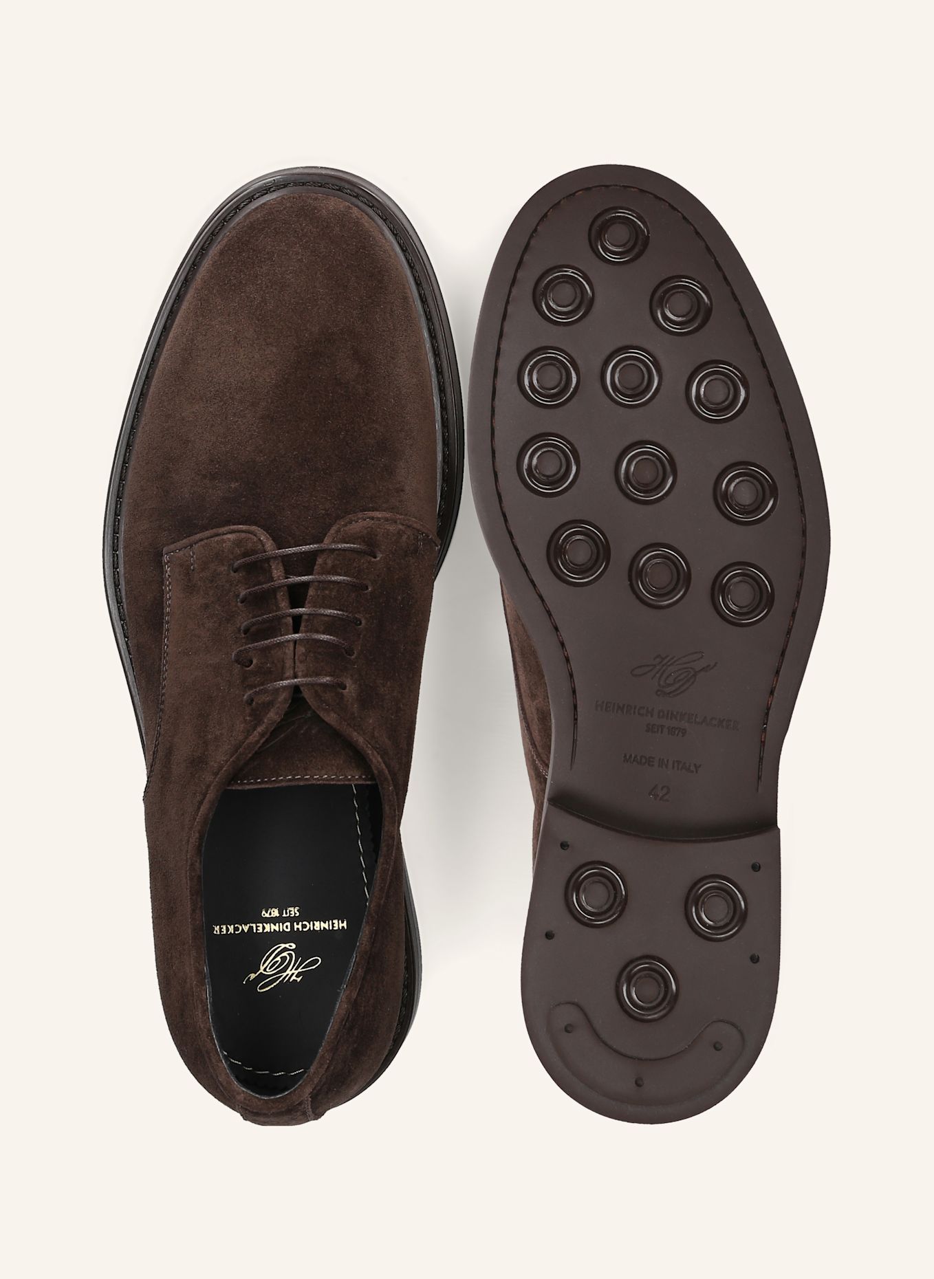 HEINRICH DINKELACKER Veterschoen FLORENZ PLAIN V: MARRON FONCÉ