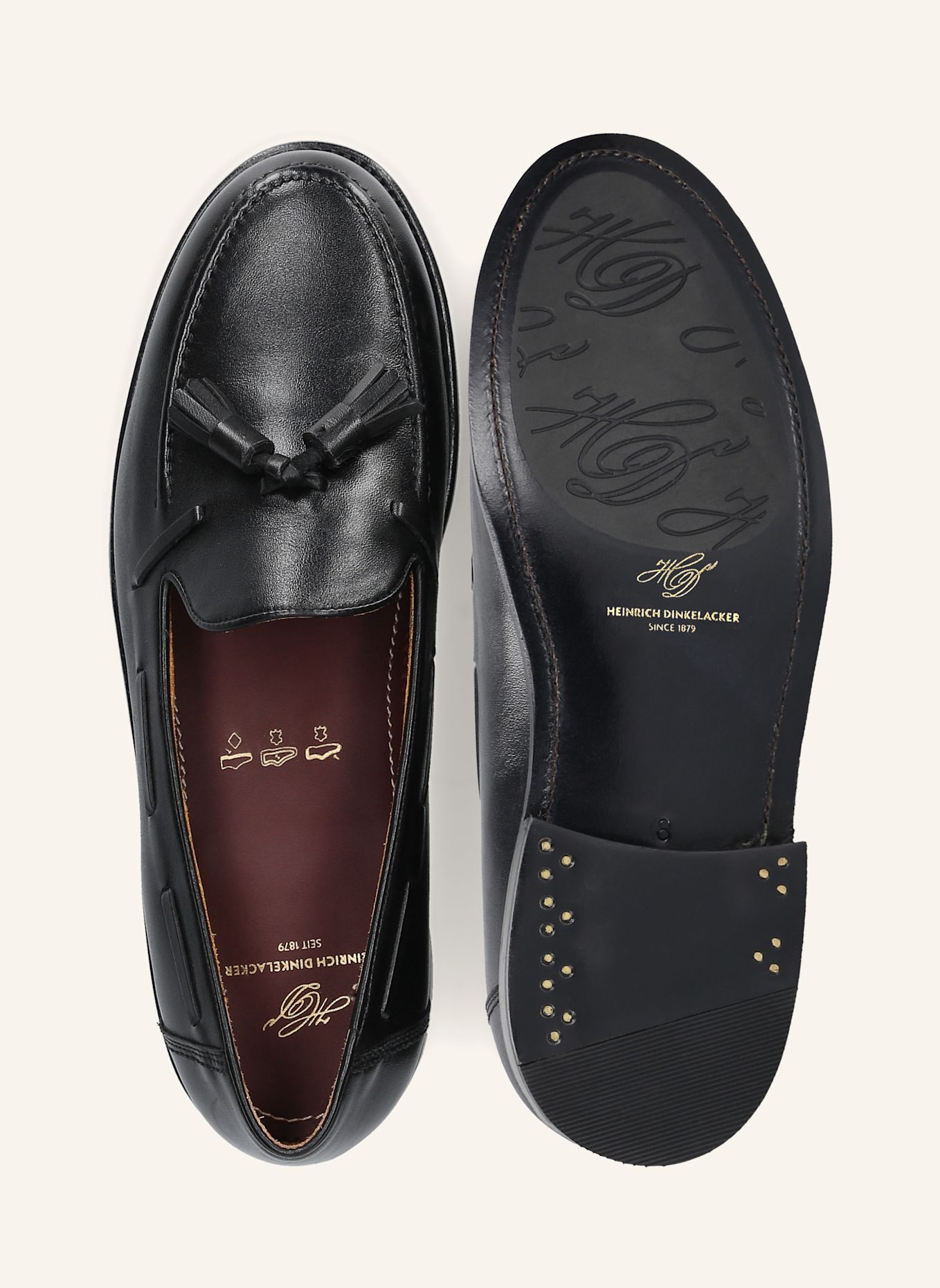 HEINRICH DINKELACKER Loafers WIEN PLAIN TASSEL NP: ZWART