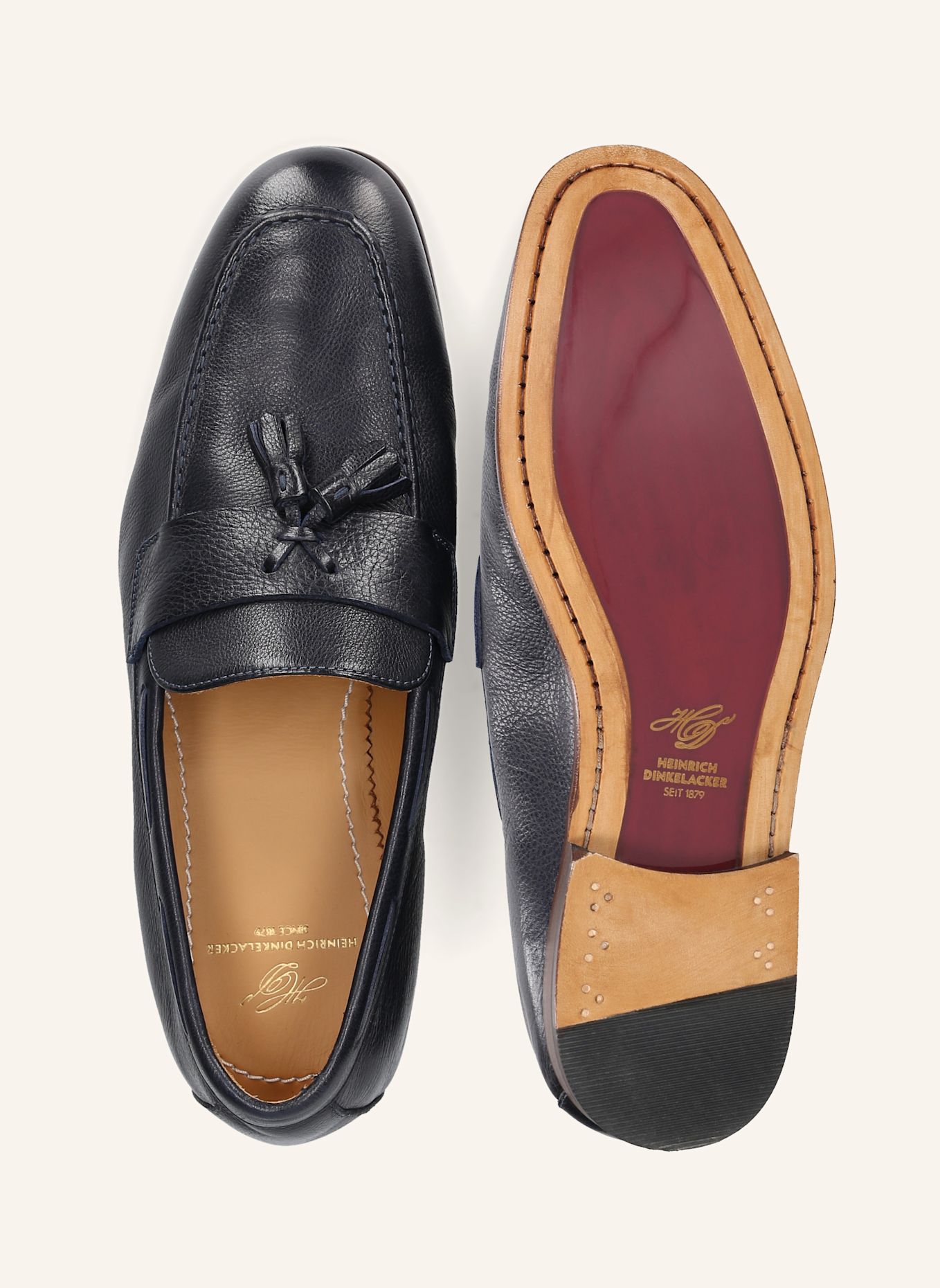 HEINRICH DINKELACKER Loafers AMALFI PLAIN TASSEL W: DONKERBLAUW