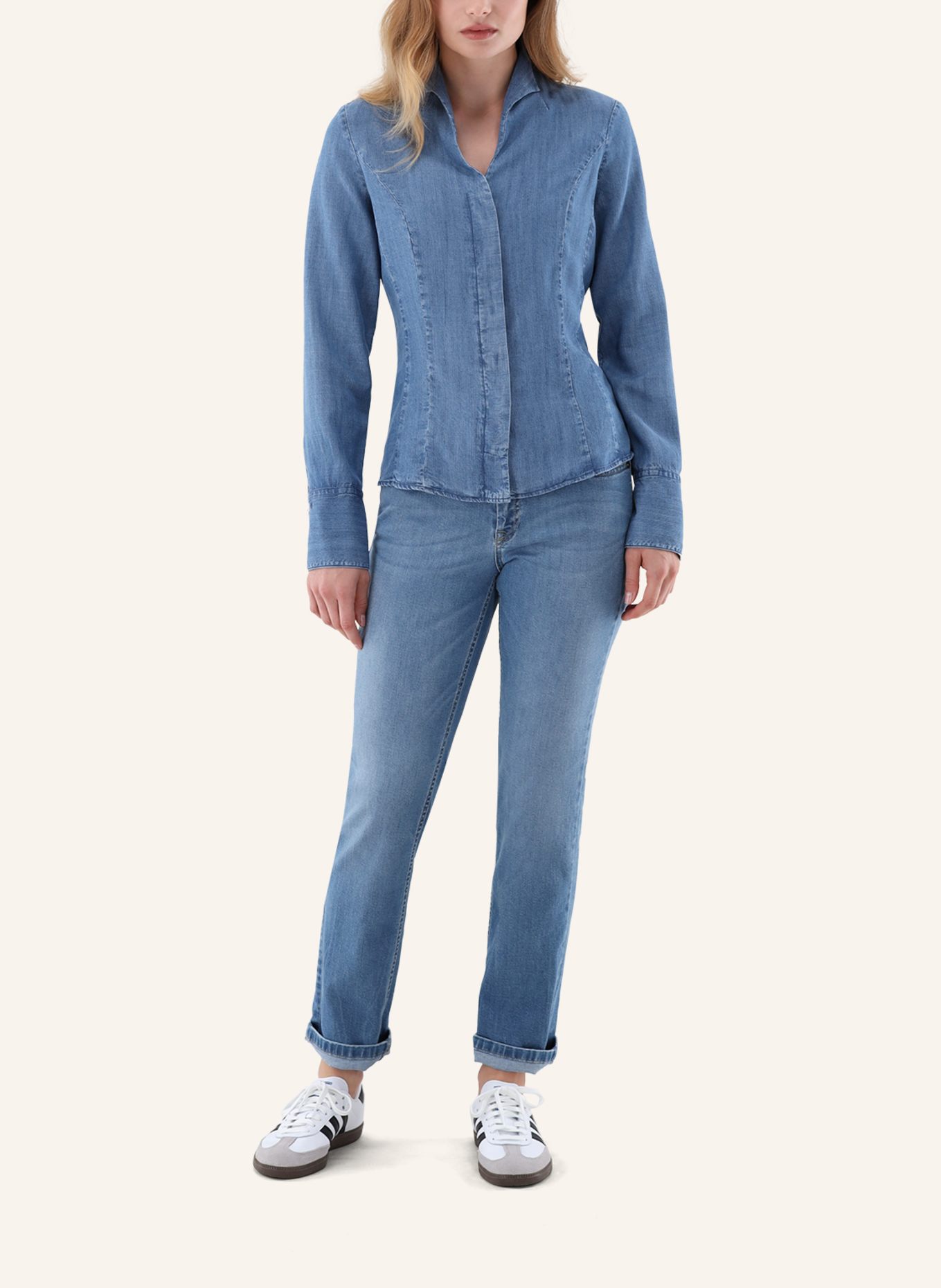 van Laack Bluse Modern Fit, Farbe: BLAU (Bild 4)