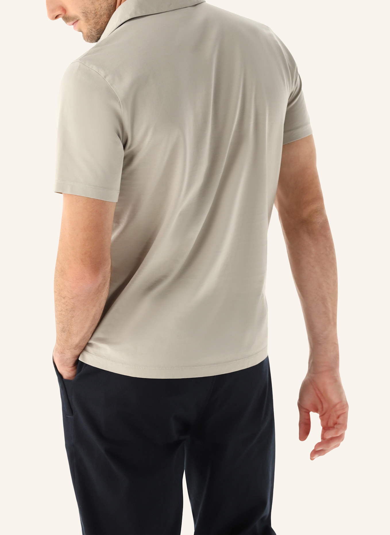 van Laack Hemd Polo: BEIGE/ BRAUN