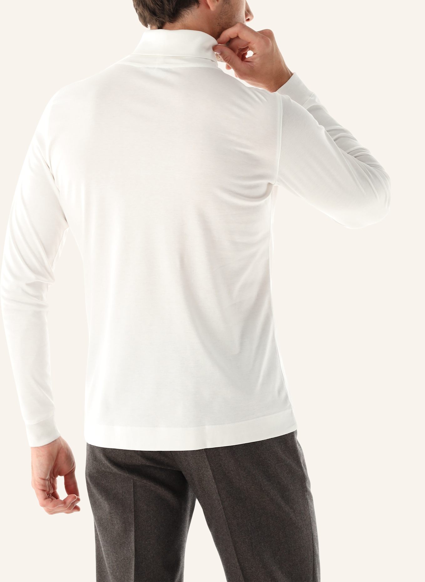 van Laack Longsleeves Polo: WEISS