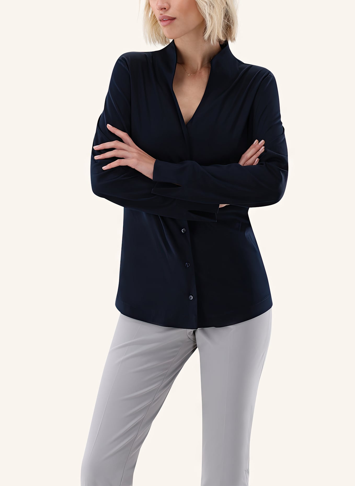 van Laack Bluse Modern Fit: DUNKELBLAU