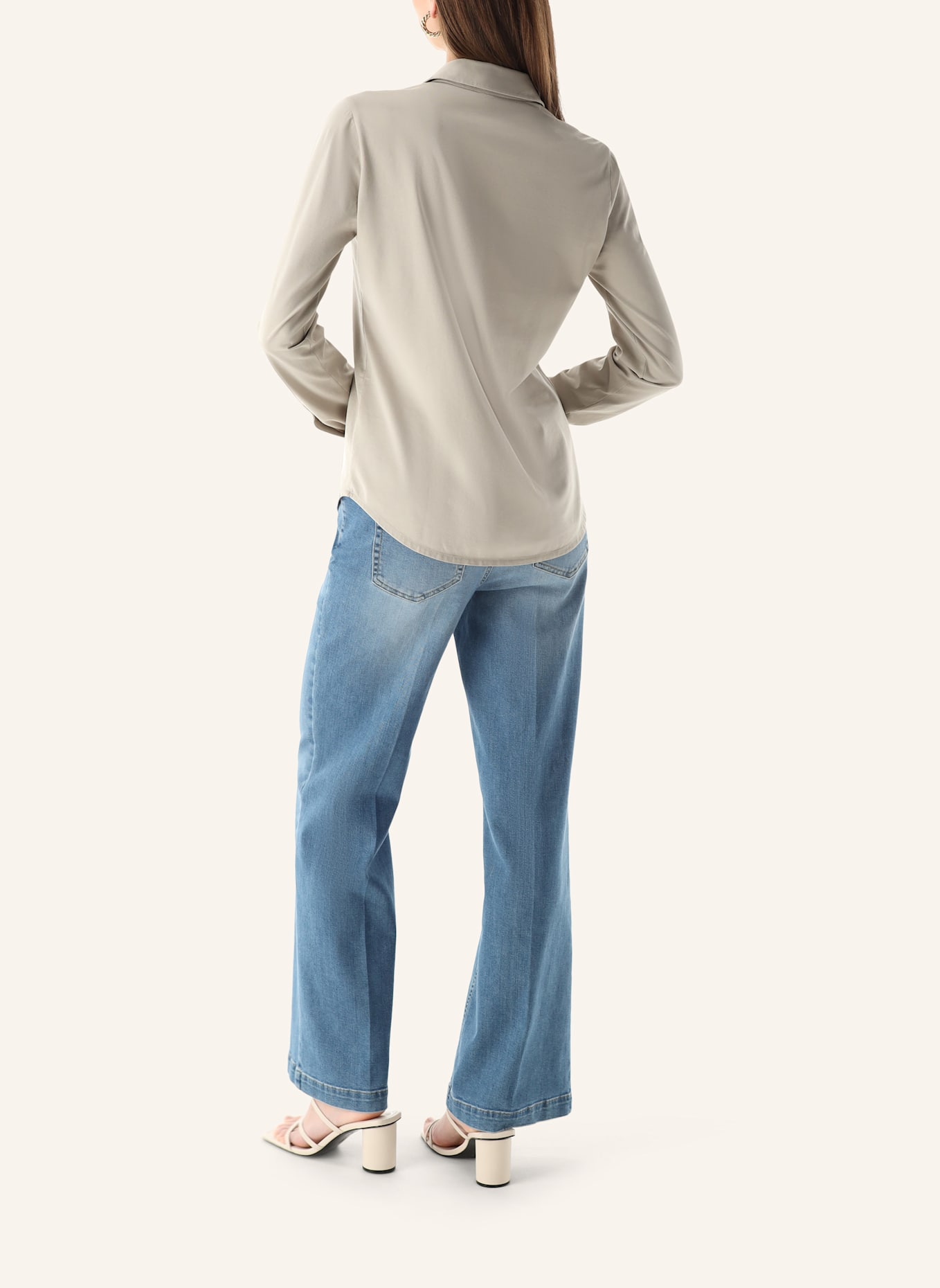 van Laack Bluse Modern Fit: BEIGE/ BRAUN