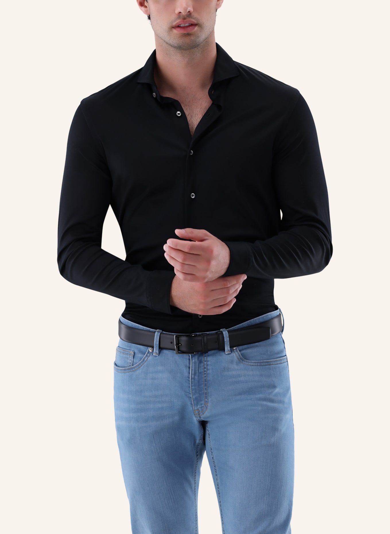 van Laack Hemd Slim Fit: SCHWARZ