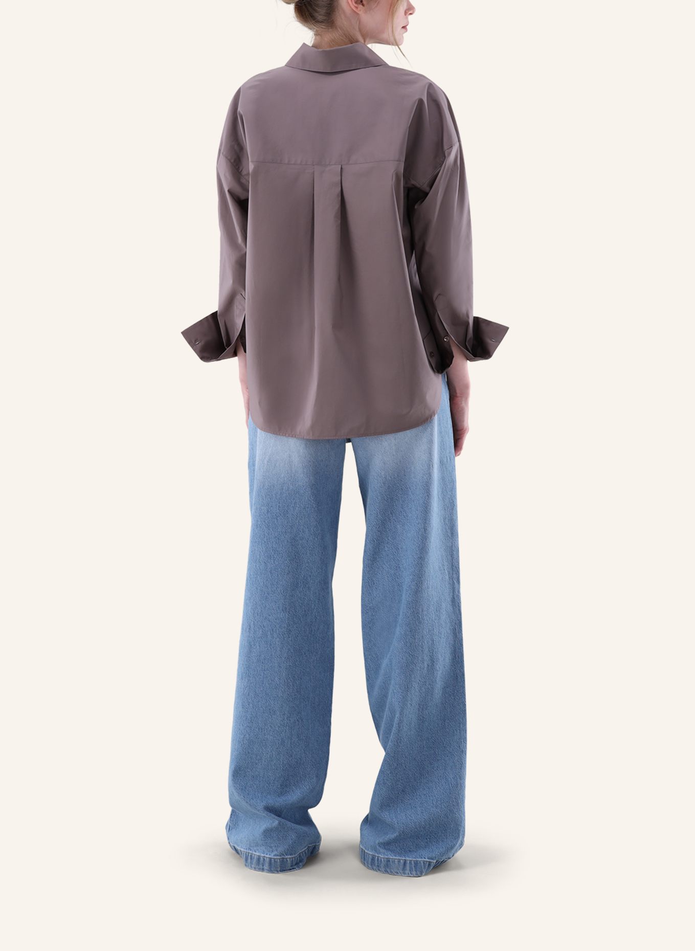 van Laack Bluse Modern Fit: BEIGE/ BRAUN