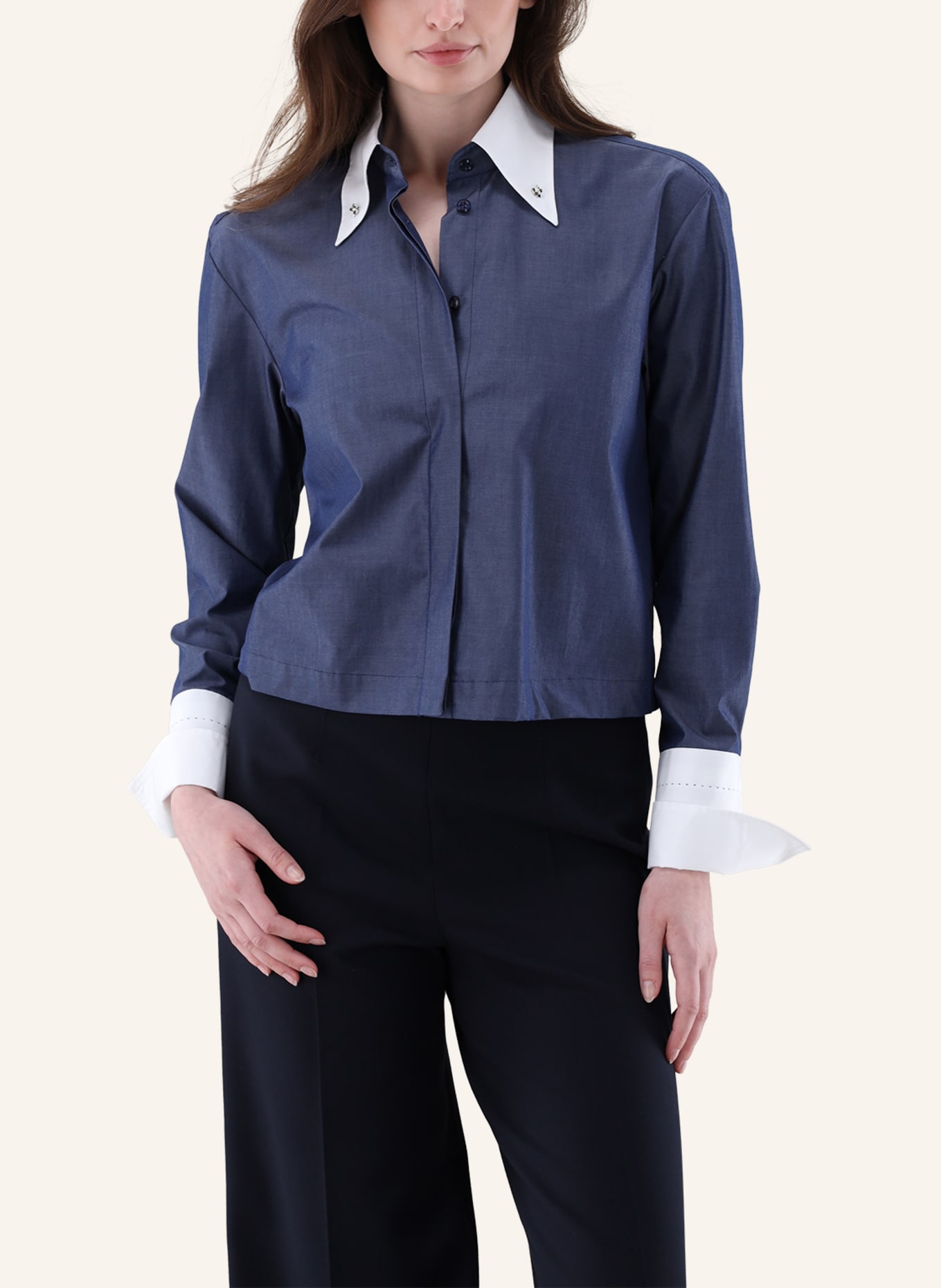van Laack Bluse Modern Fit: DUNKELBLAU