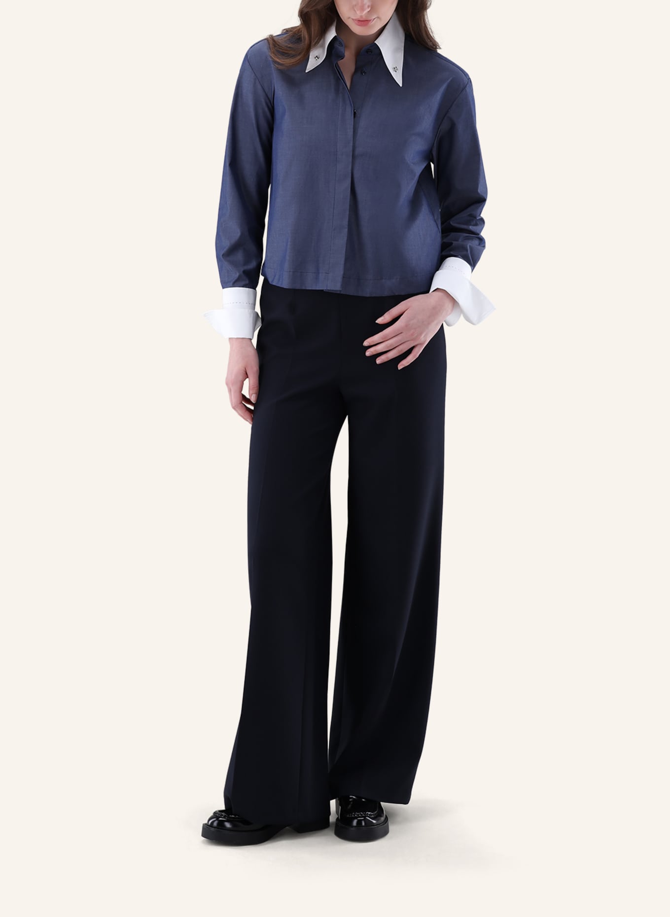 van Laack Bluse Modern Fit: DUNKELBLAU