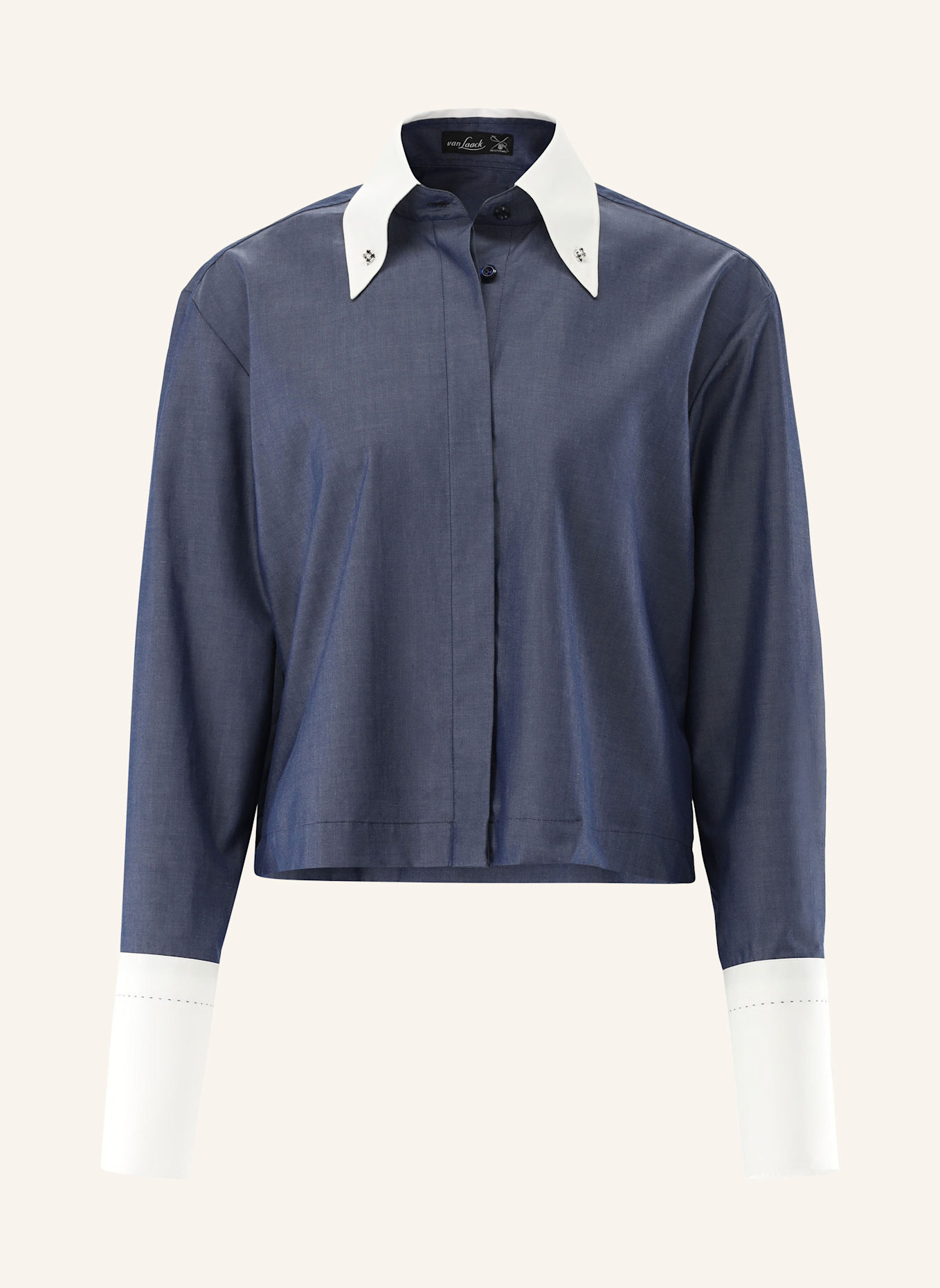 van Laack Bluse Modern Fit: DUNKELBLAU