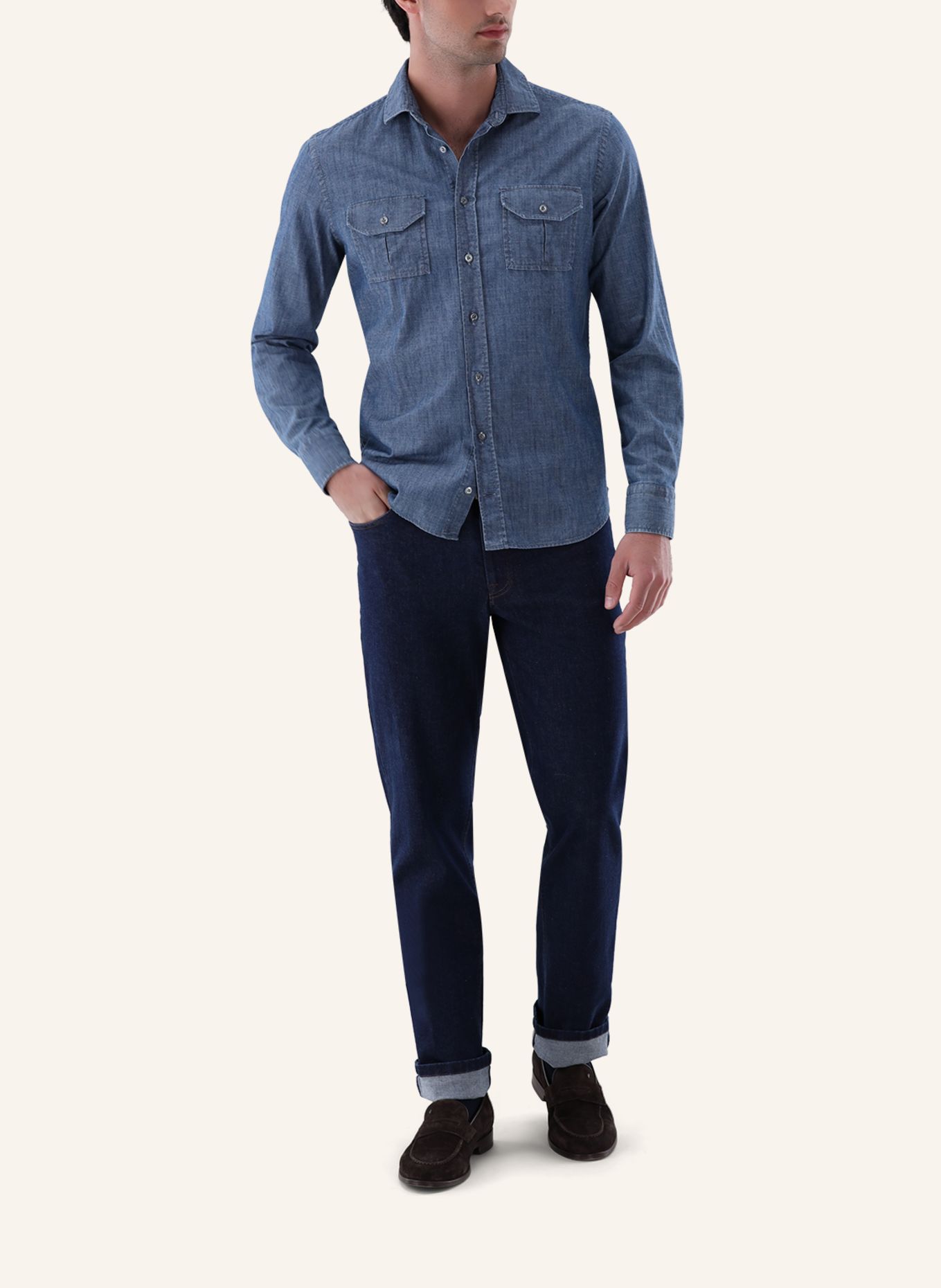 van Laack Hemd Slim Fit: BLAU
