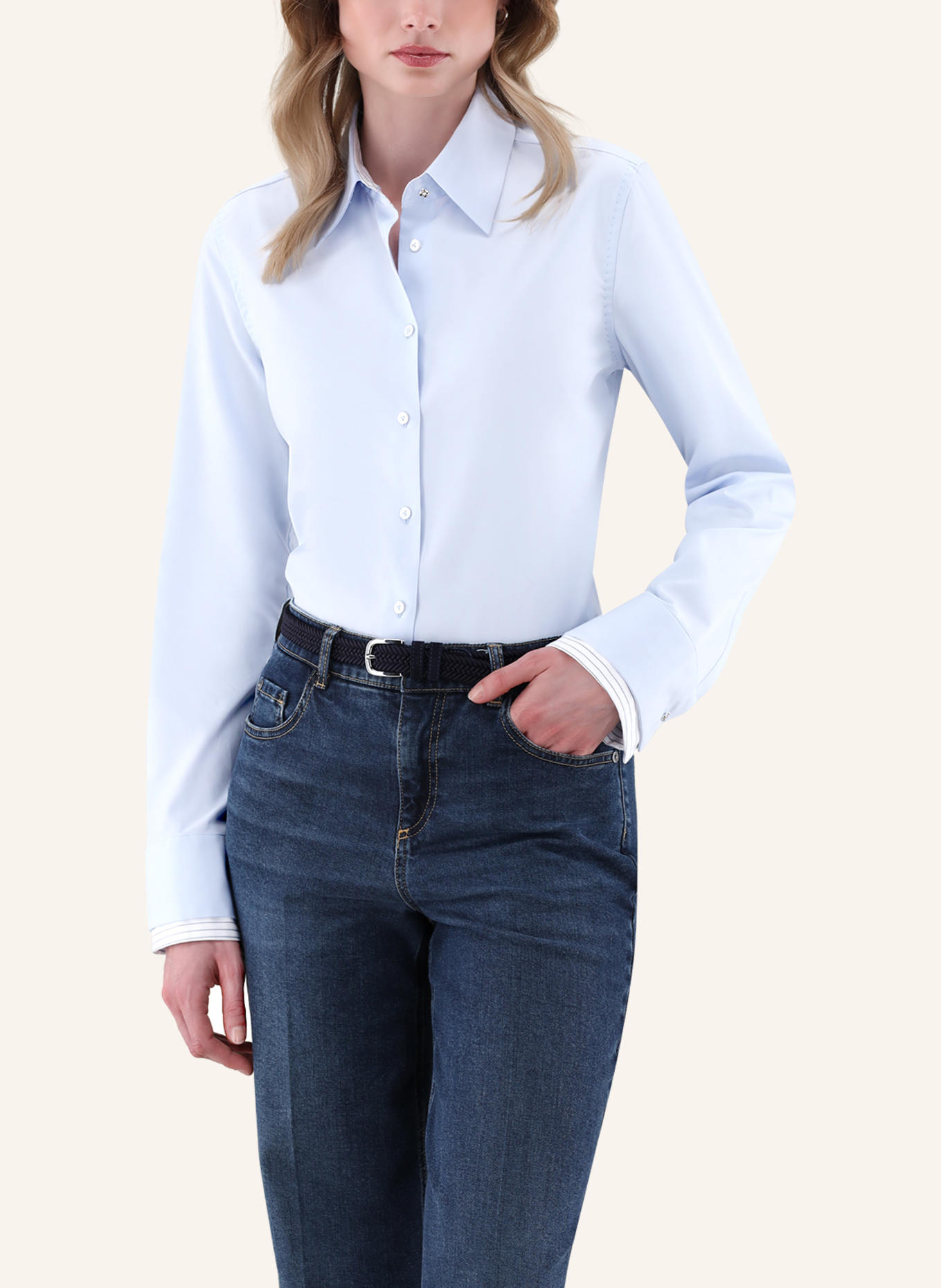 van Laack Bluse Modern Fit: HELLBLAU