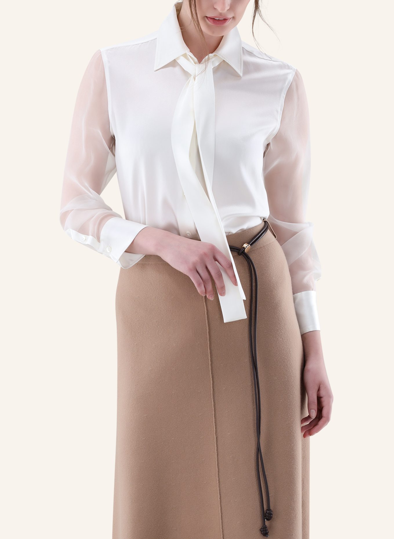 van Laack Bluse Modern Fit: BEIGE