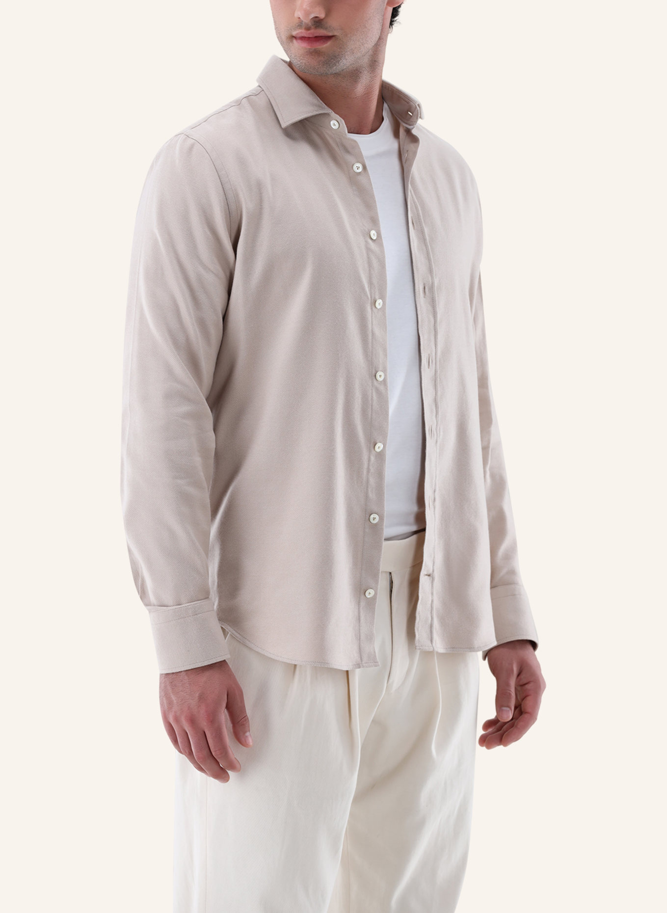 van Laack Hemd Slim Fit: BEIGE/ BRAUN