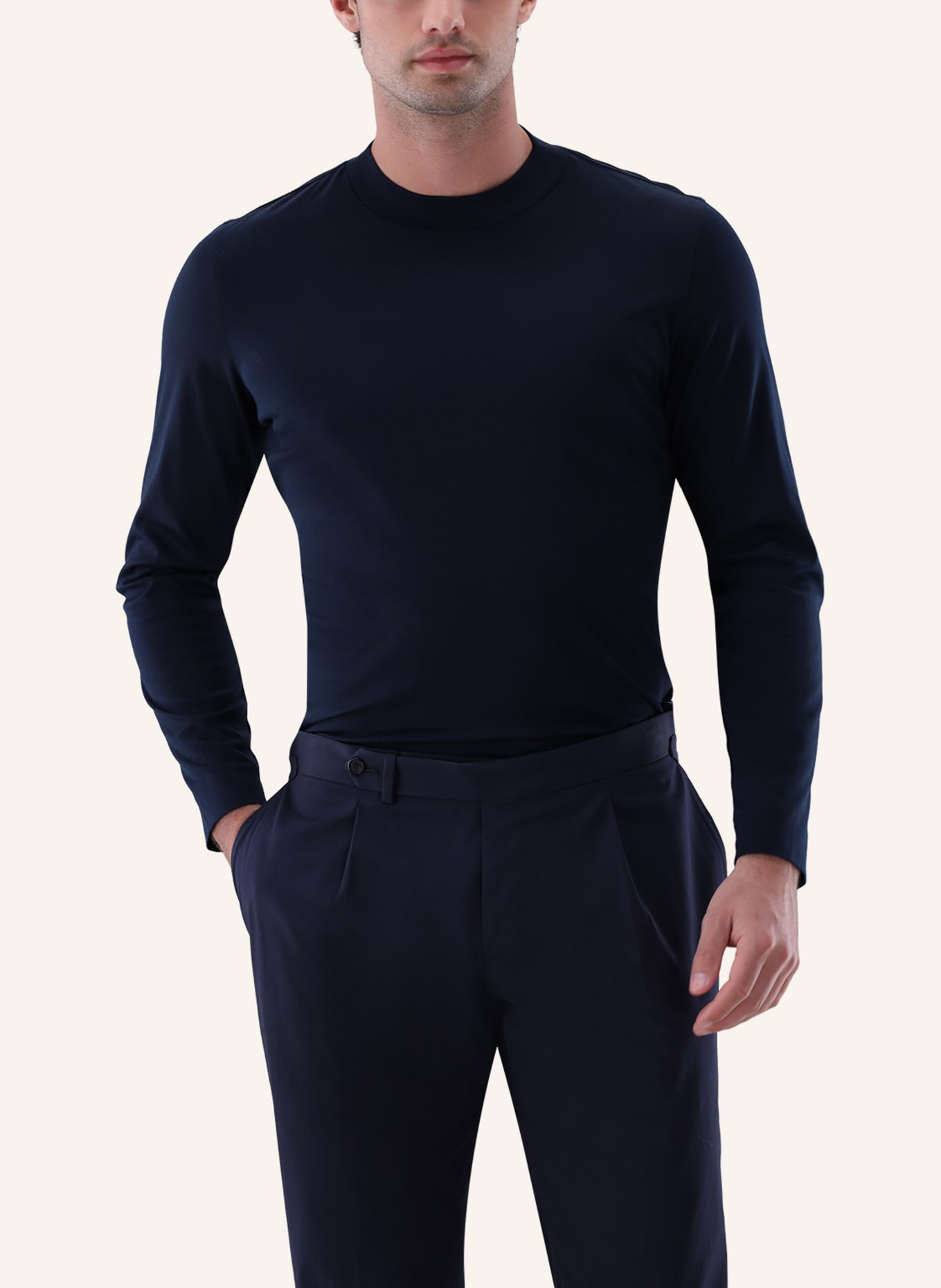 van Laack Longsleeves Polo: DUNKELBLAU