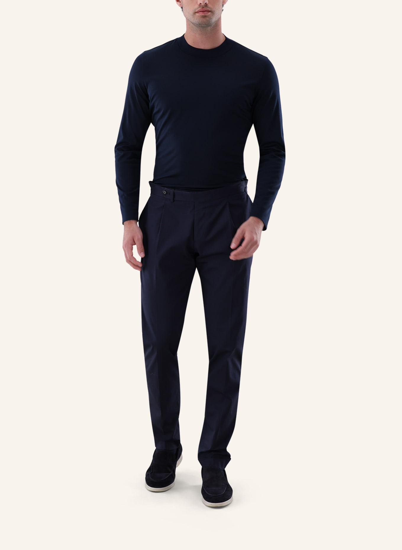 van Laack Longsleeves Polo: DUNKELBLAU