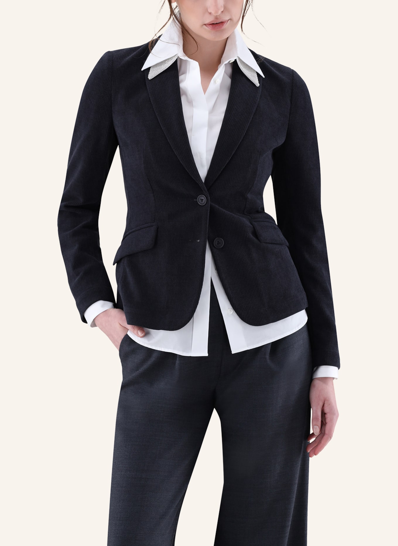 van Laack Mantel Modern Fit: DUNKELBLAU