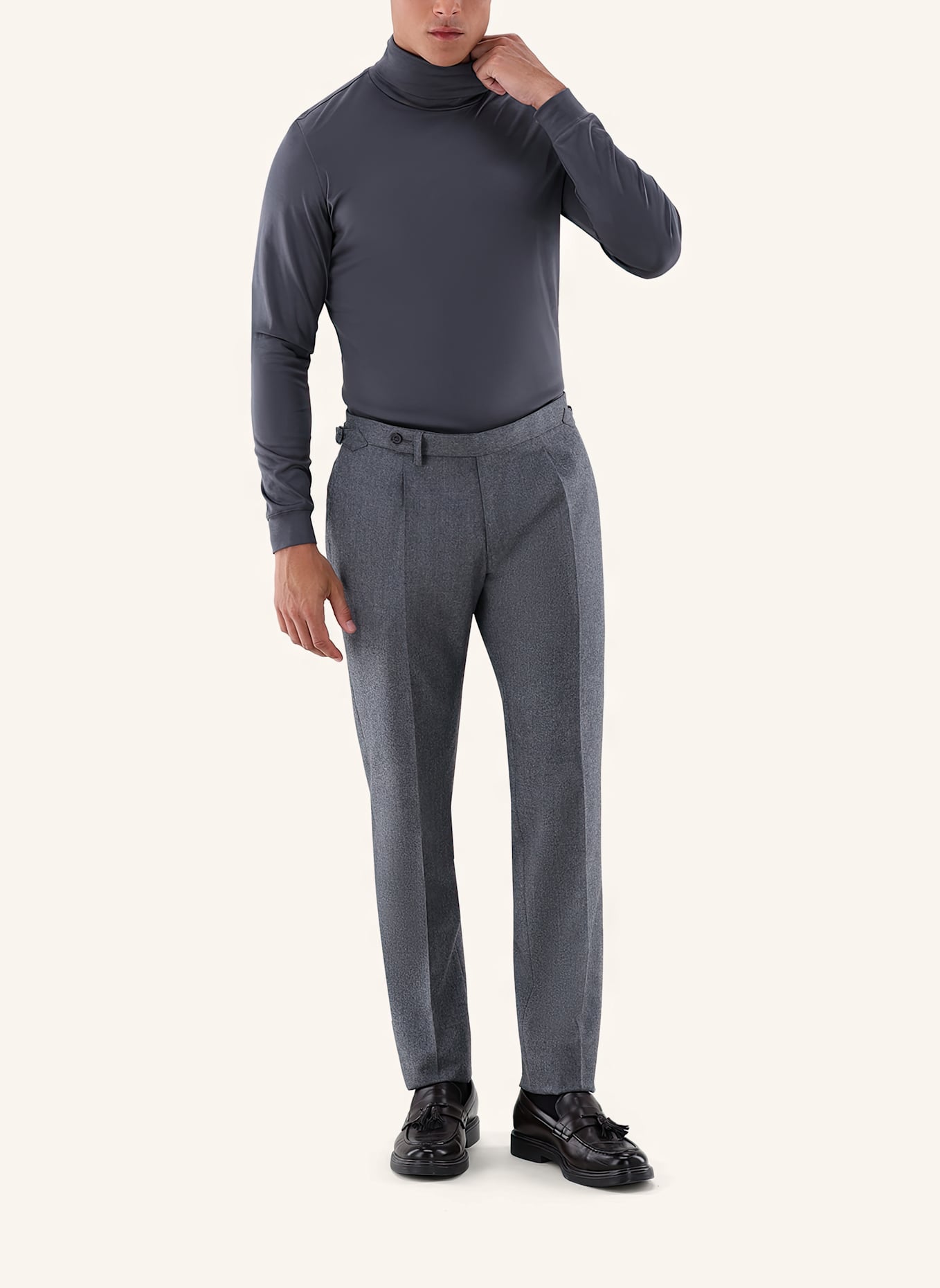 van Laack Longsleeves Polo: GRAU