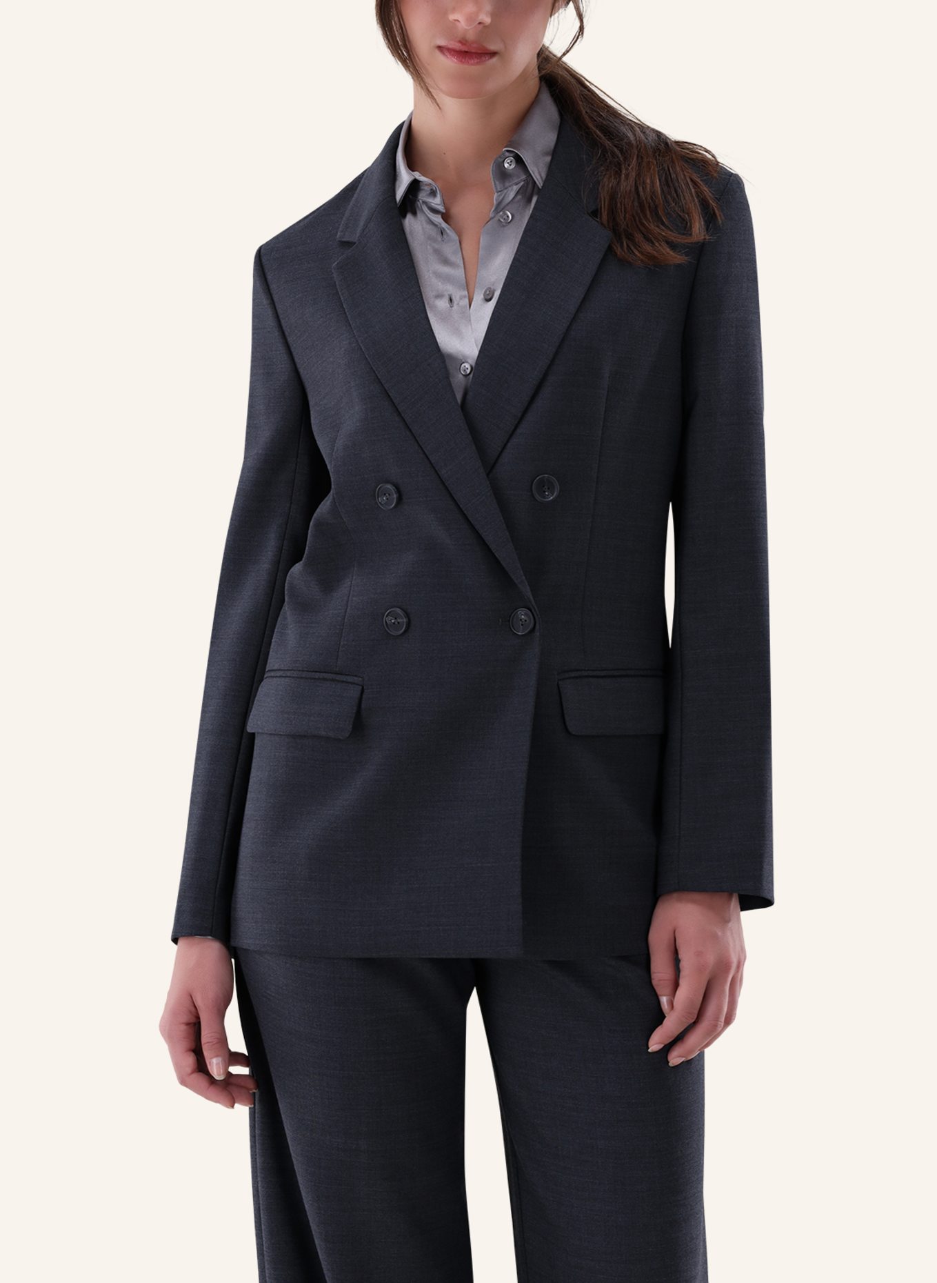 van Laack Mantel Modern Fit: DUNKELGRAU