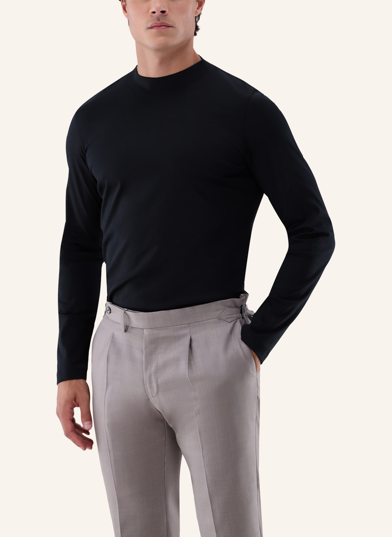 van Laack Longsleeves Polo: SCHWARZ