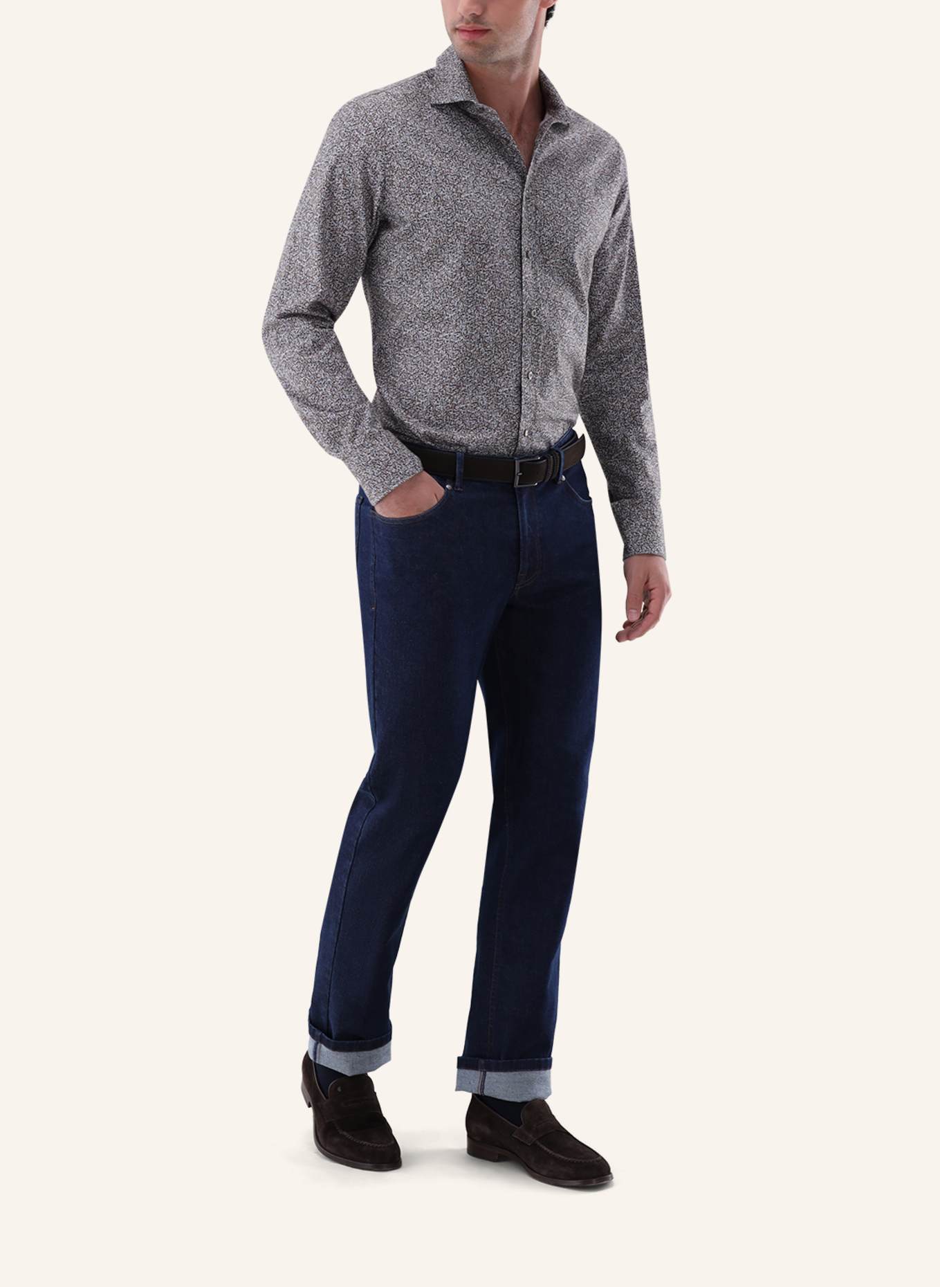 van Laack Hemd Tailor Fit: BEIGE/ BRAUN