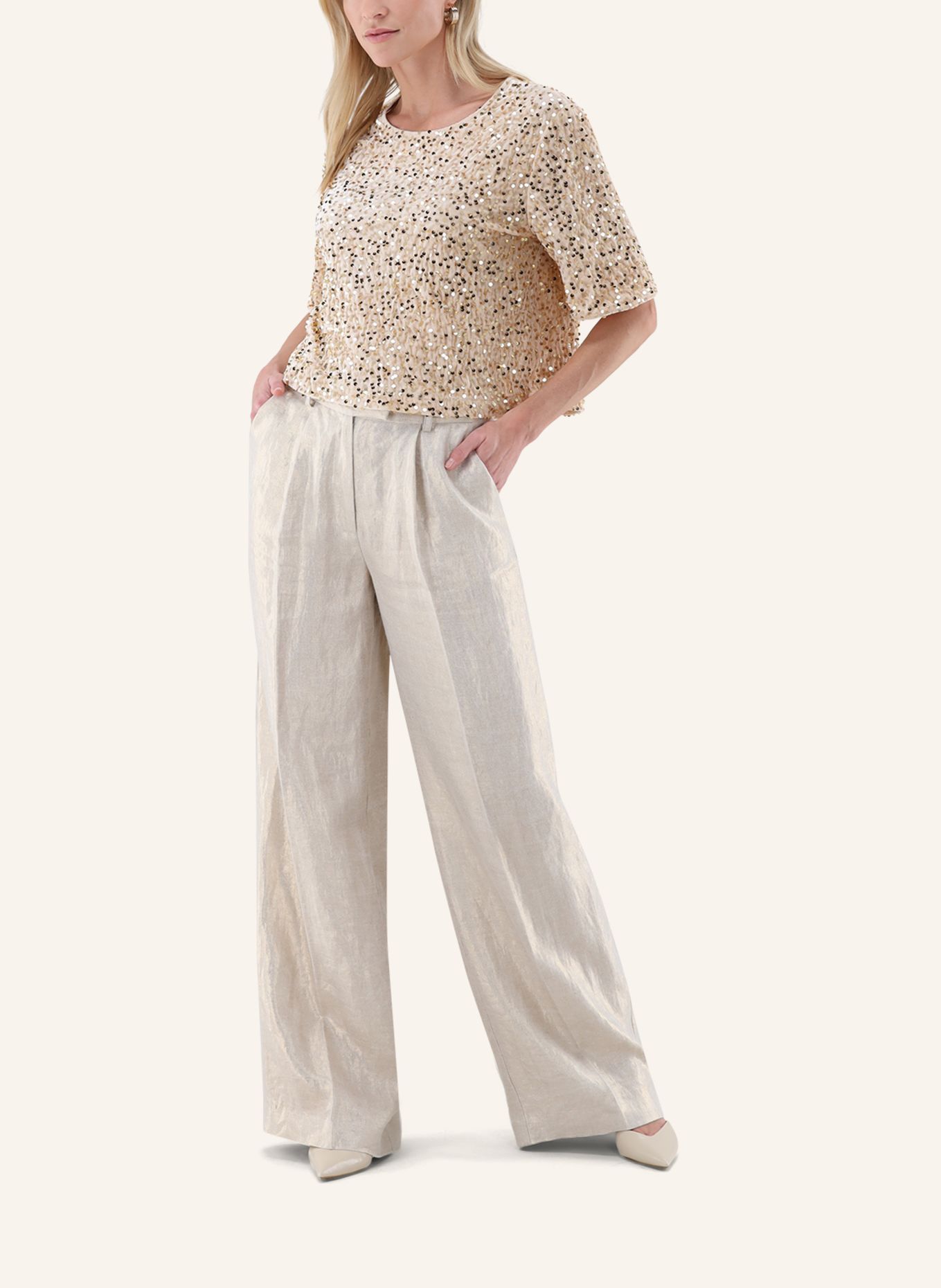 van Laack Bluse Modern Fit: BEIGE/ BRAUN