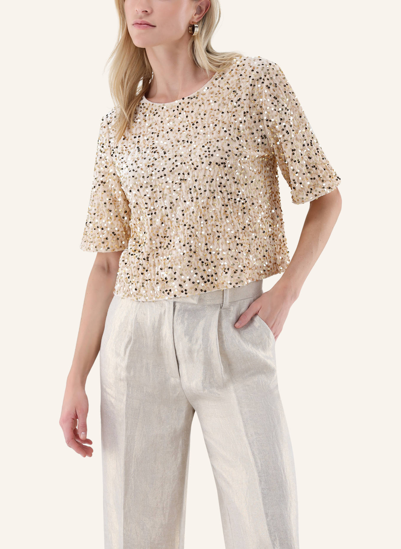 van Laack Bluse Modern Fit: BEIGE/ BRAUN