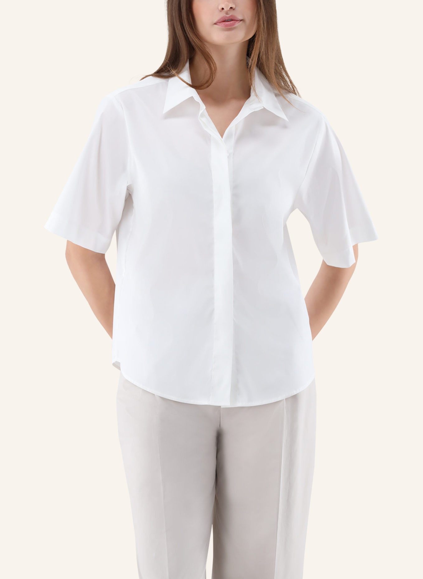 van Laack Bluse Modern Fit: BEIGE