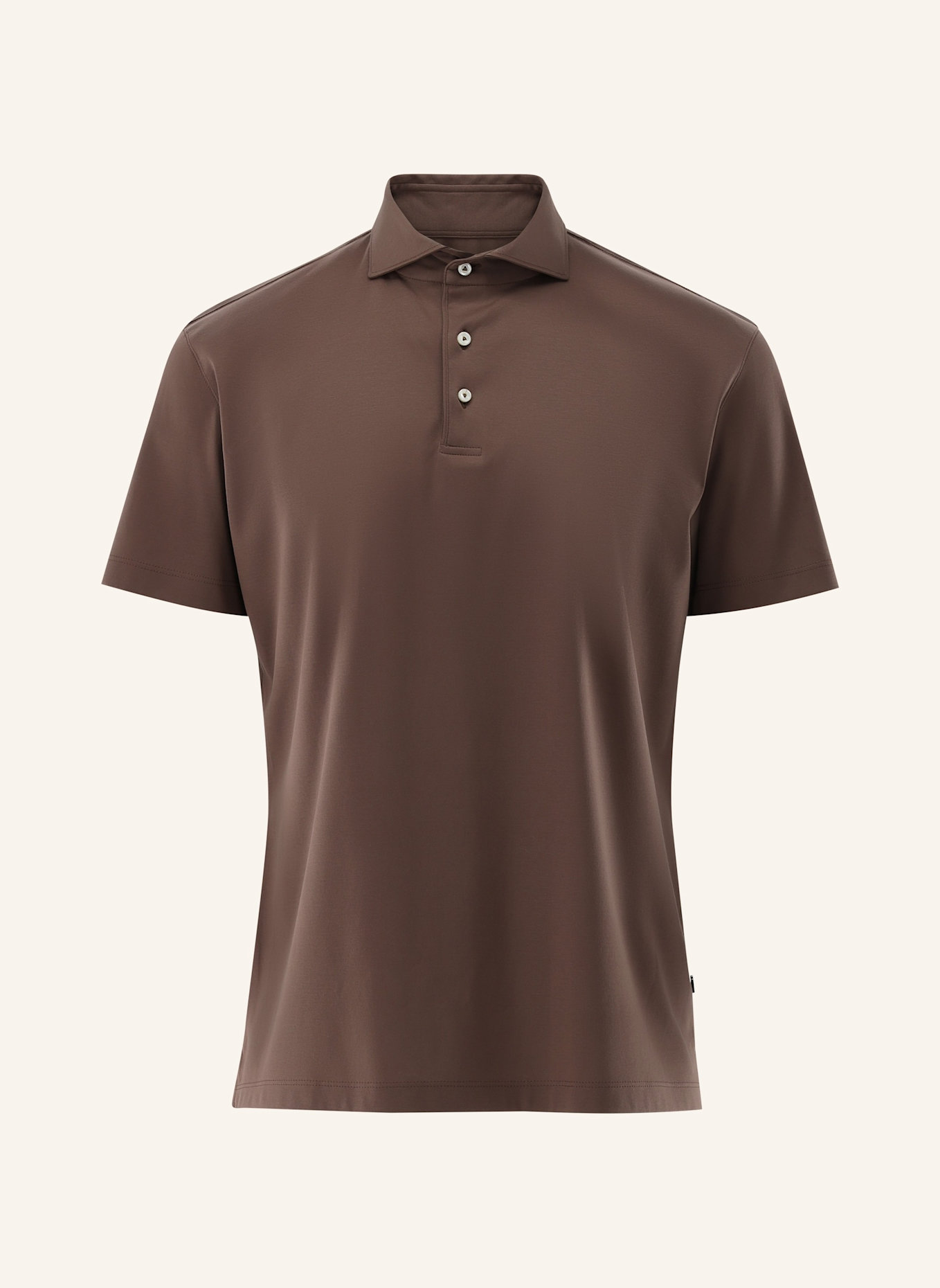 van Laack Hemd Polo: BEIGE/ BRAUN
