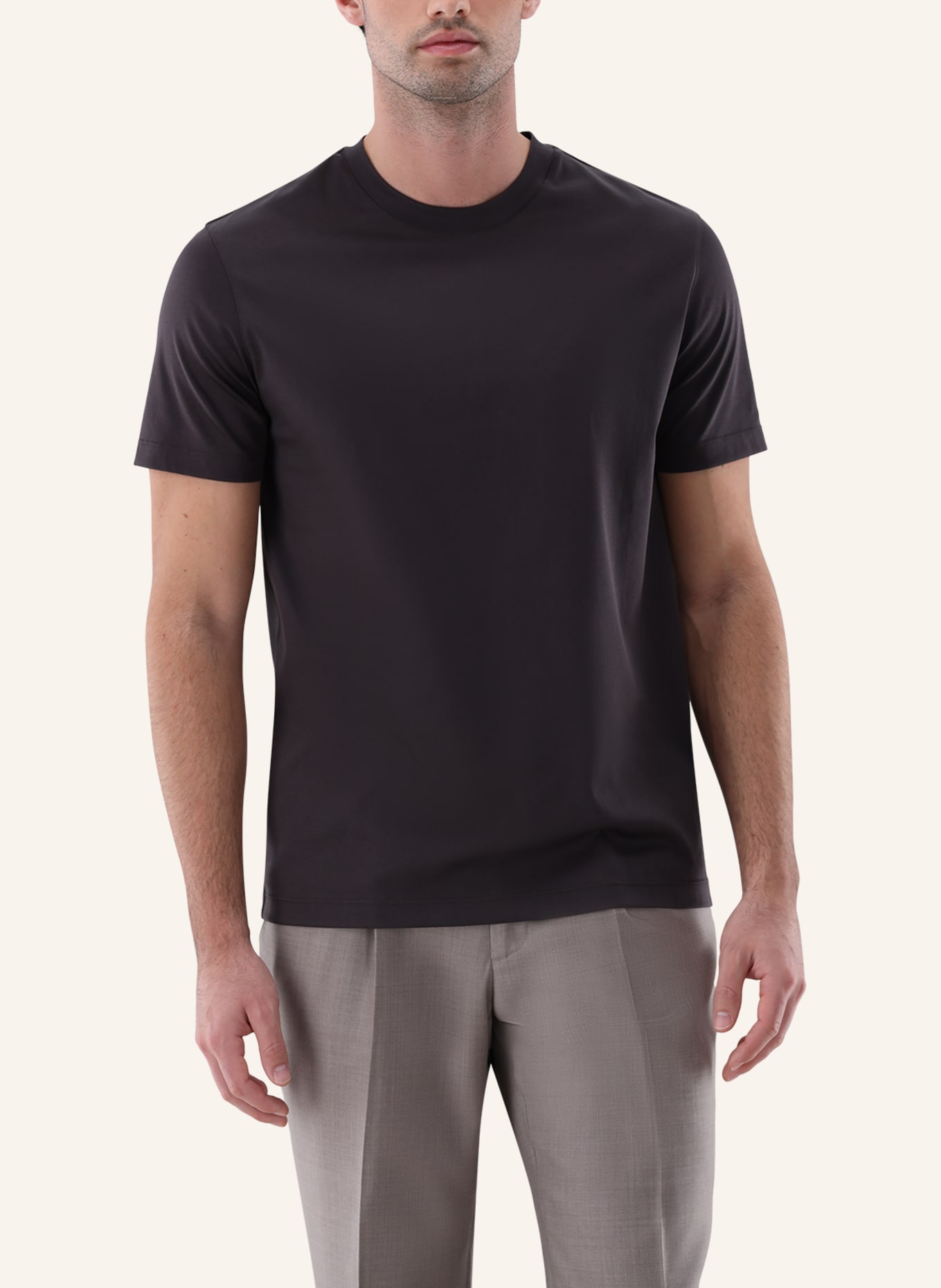 van Laack T-Shirt Polo: BEIGE/ BRAUN