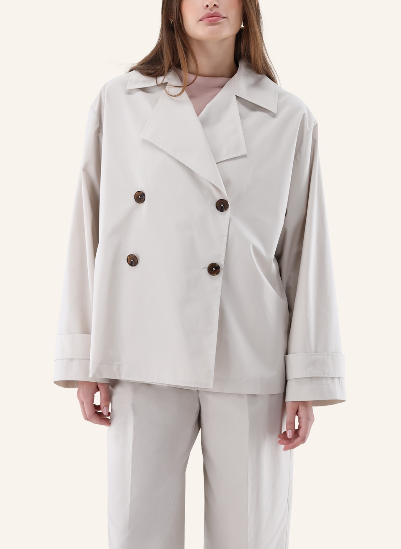 van Laack Mantel Modern Fit: BEIGE/ BRAUN