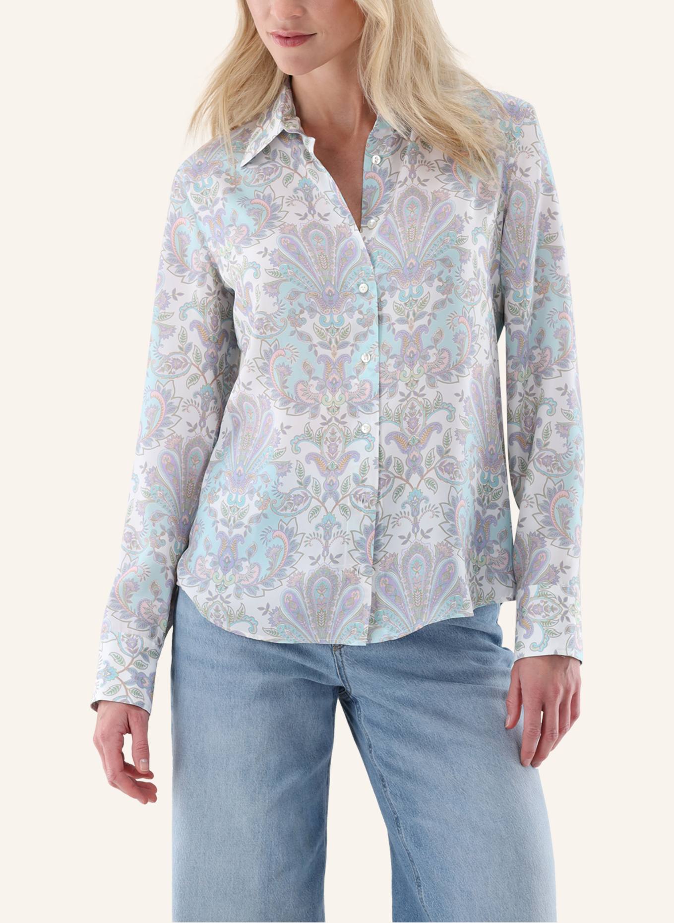 van Laack Bluse Modern Fit: BEIGE/ BRAUN