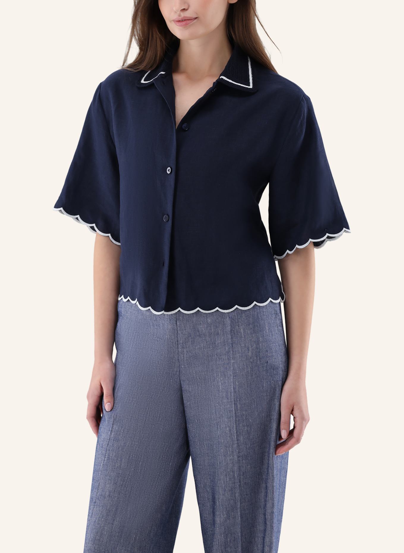 van Laack Bluse Modern Fit: DUNKELBLAU