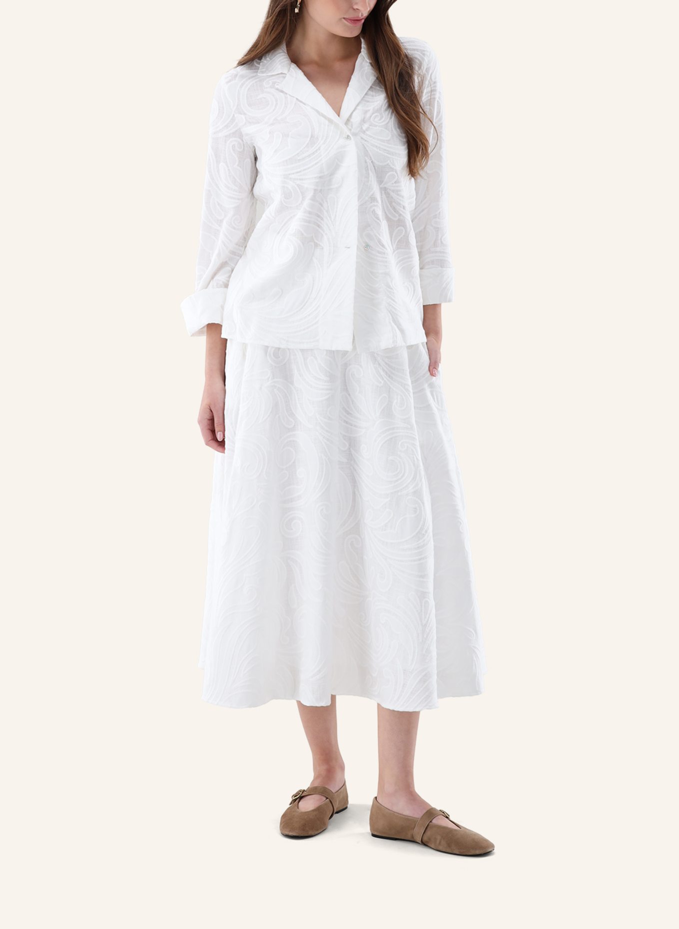 van Laack Bluse Modern Fit: BEIGE