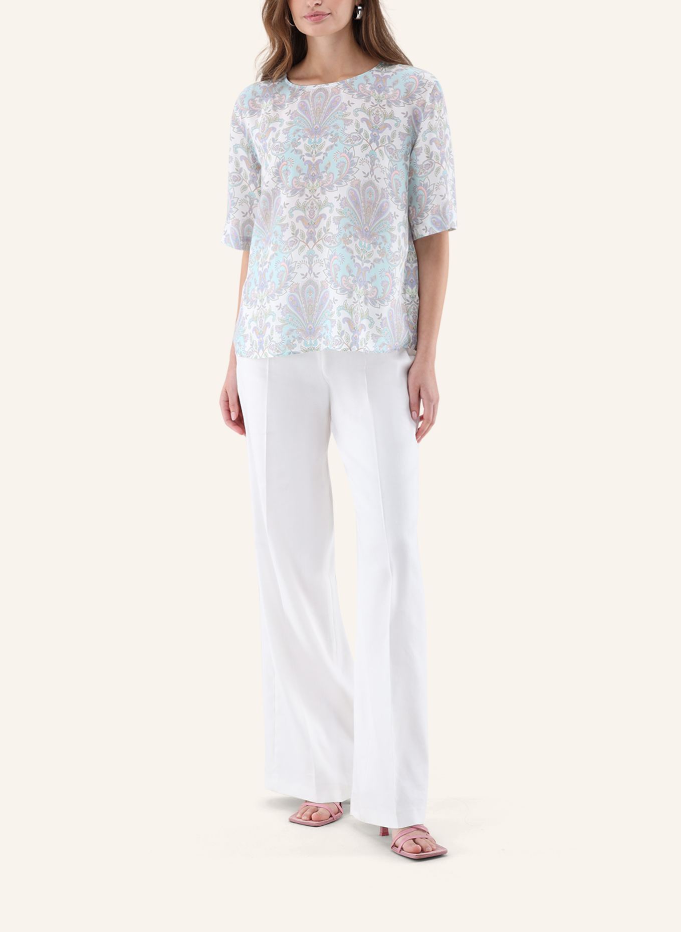 van Laack Bluse Modern Fit: BEIGE/ BRAUN