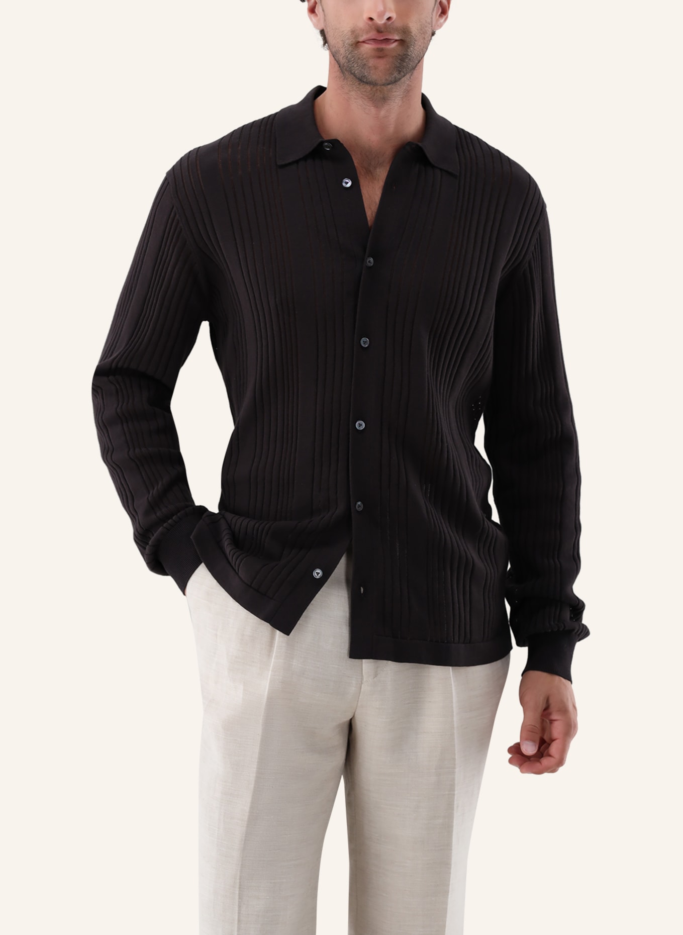 van Laack Pullover: BEIGE/ BRAUN