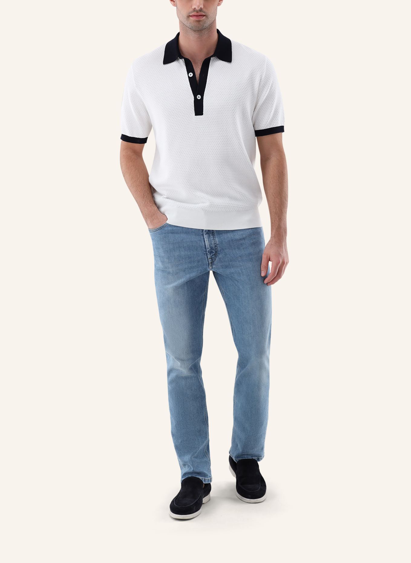 van Laack Poloshirt: BEIGE/ BRAUN