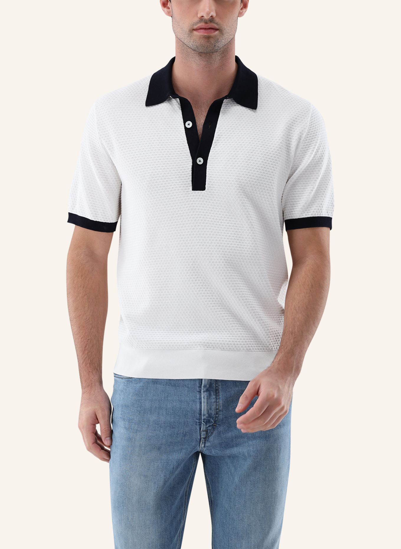 van Laack Poloshirt: BEIGE/ BRAUN