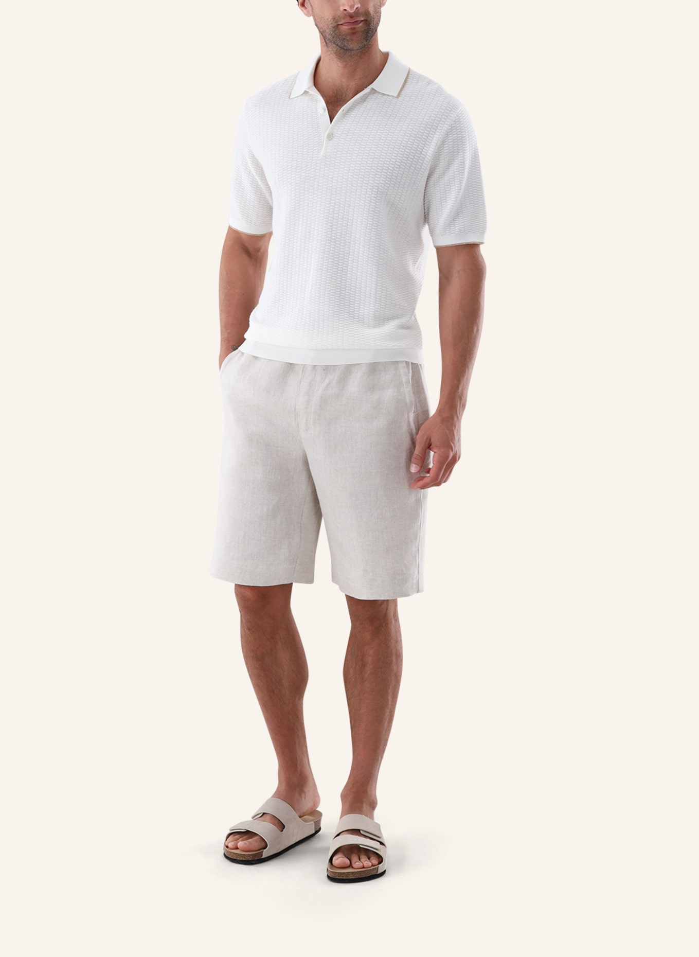 van Laack Poloshirt: BEIGE/ BRAUN