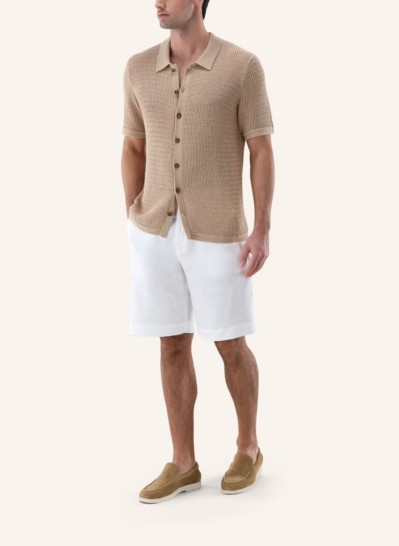 van Laack Poloshirt: BEIGE/ BRAUN