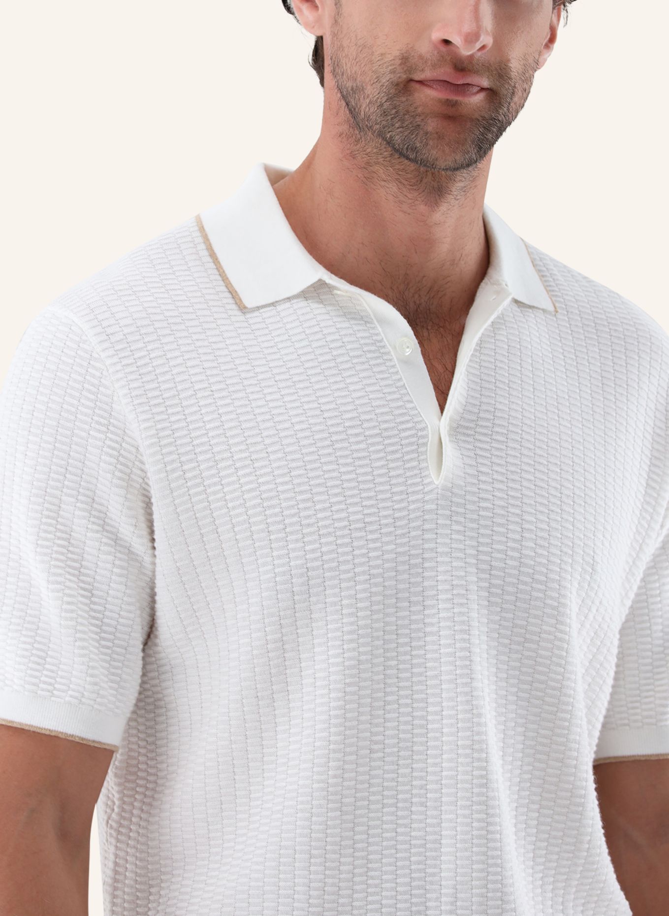 van Laack Poloshirt: BEIGE/ BRAUN