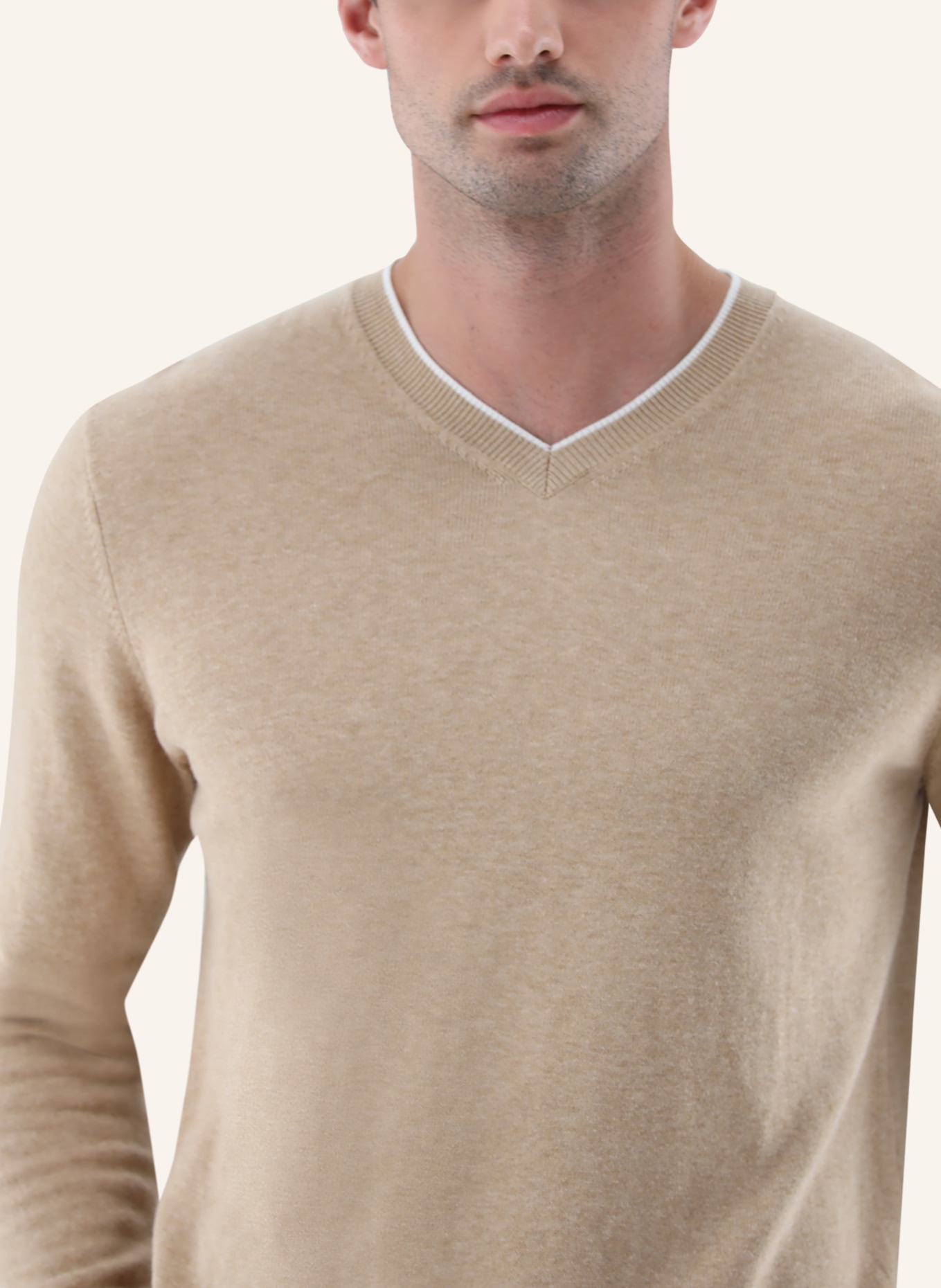 van Laack Pullover: BEIGE/ BRAUN
