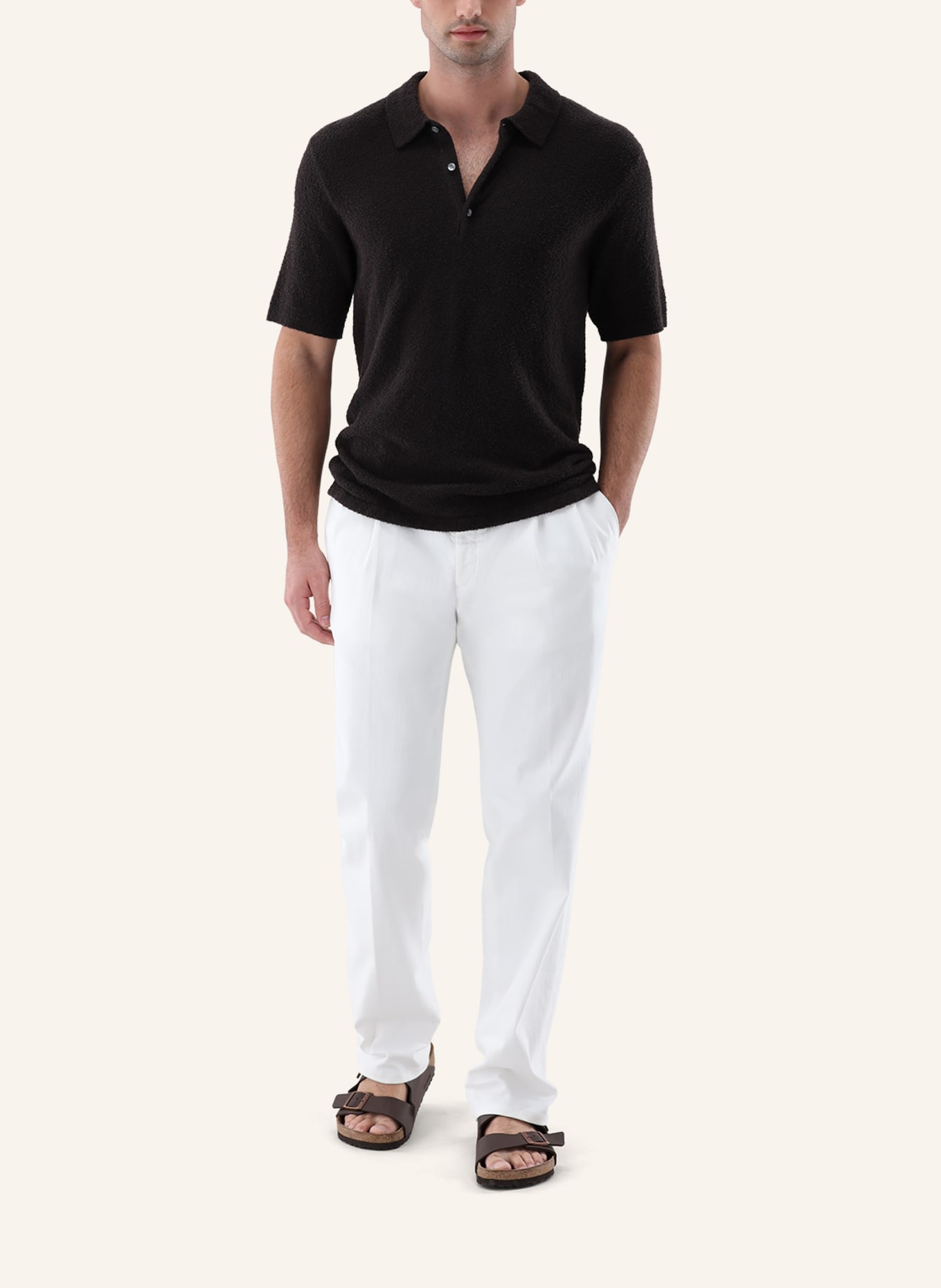 van Laack Poloshirt: BEIGE/ BRAUN