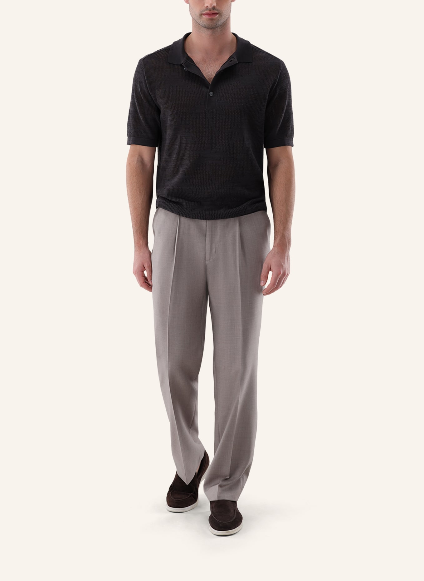 van Laack Poloshirt: BEIGE/ BRAUN