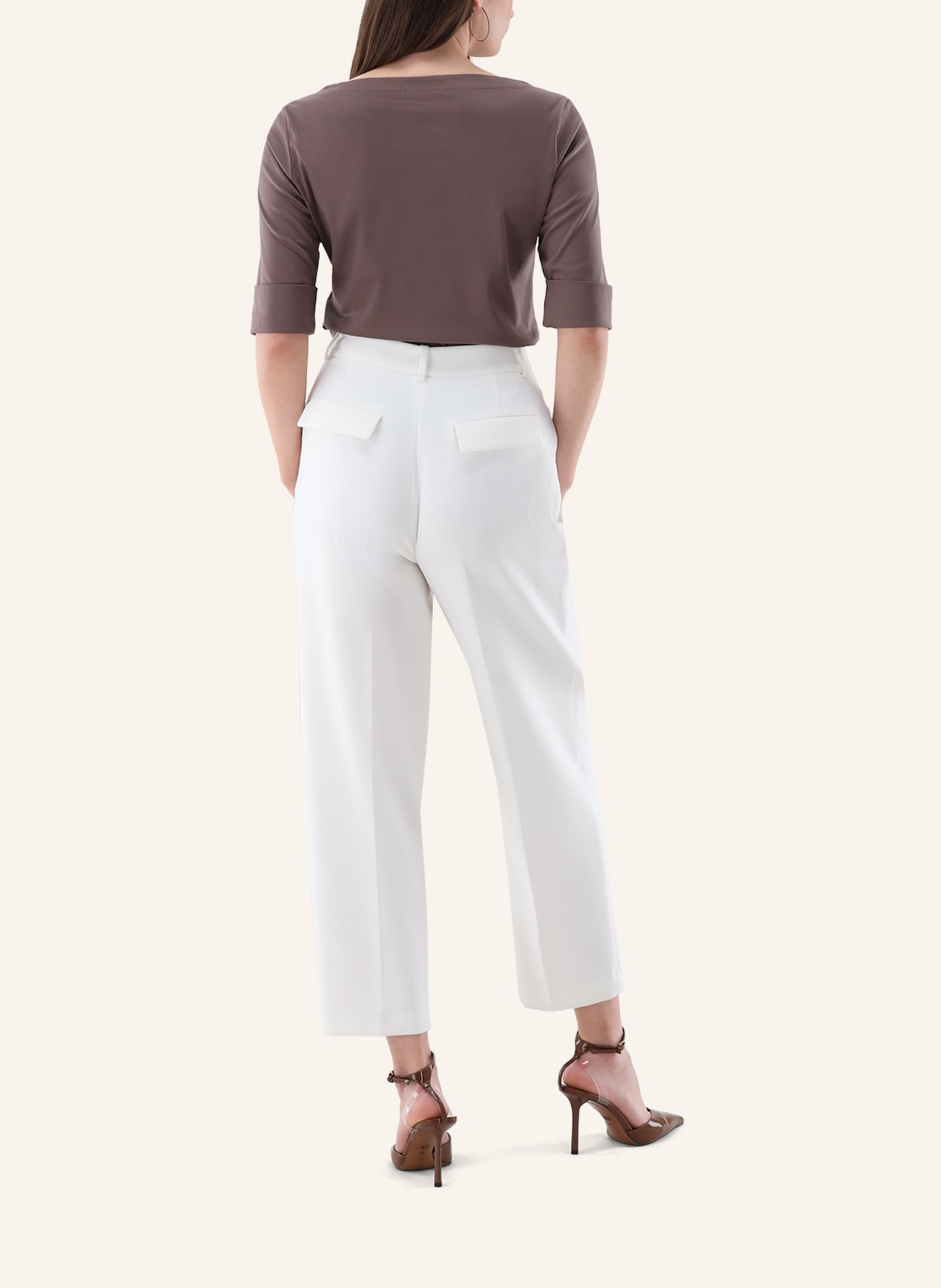 van Laack Bluse Slim Fit: BEIGE/ BRAUN