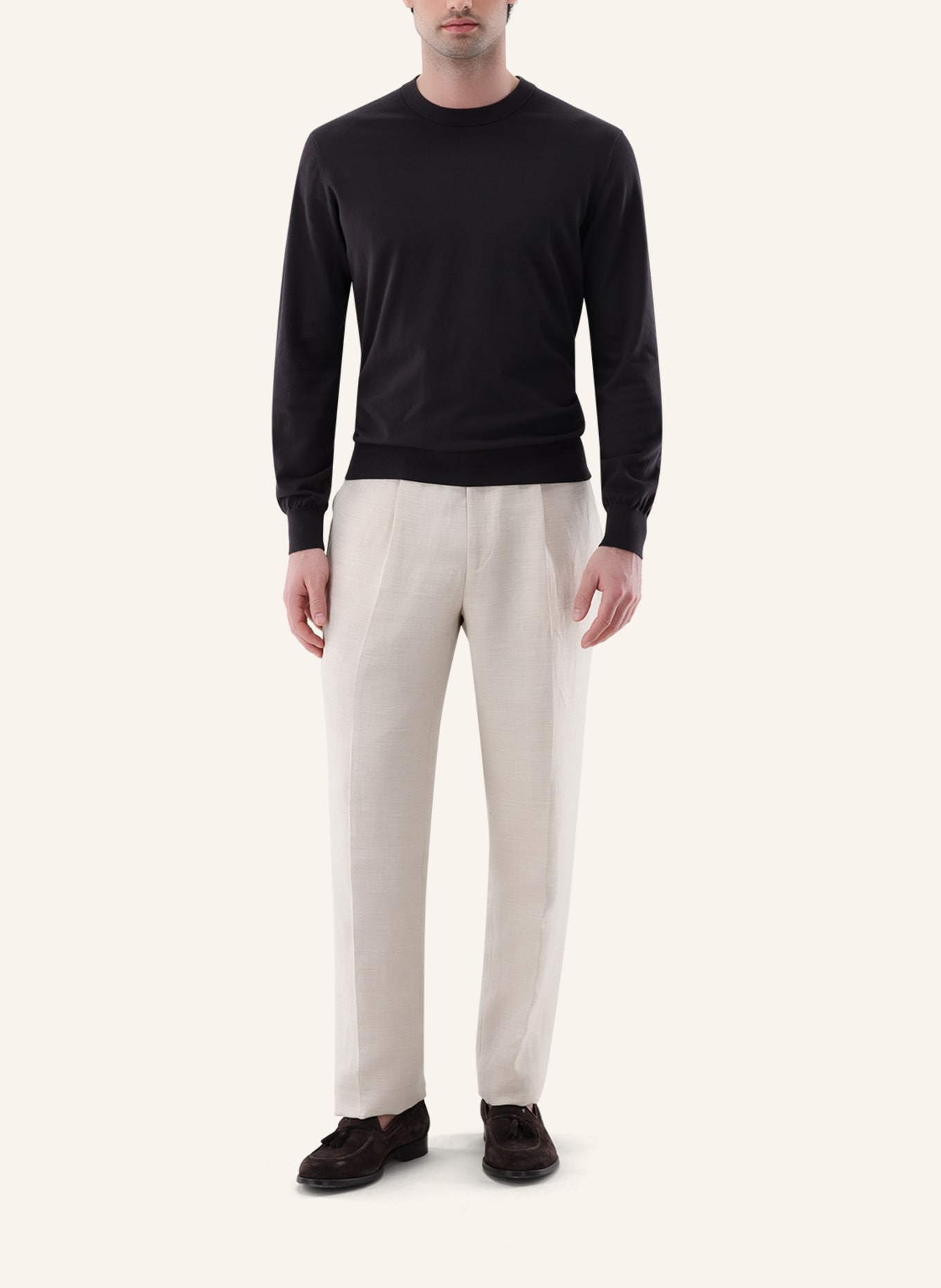 van Laack Pullover: BEIGE/ BRAUN