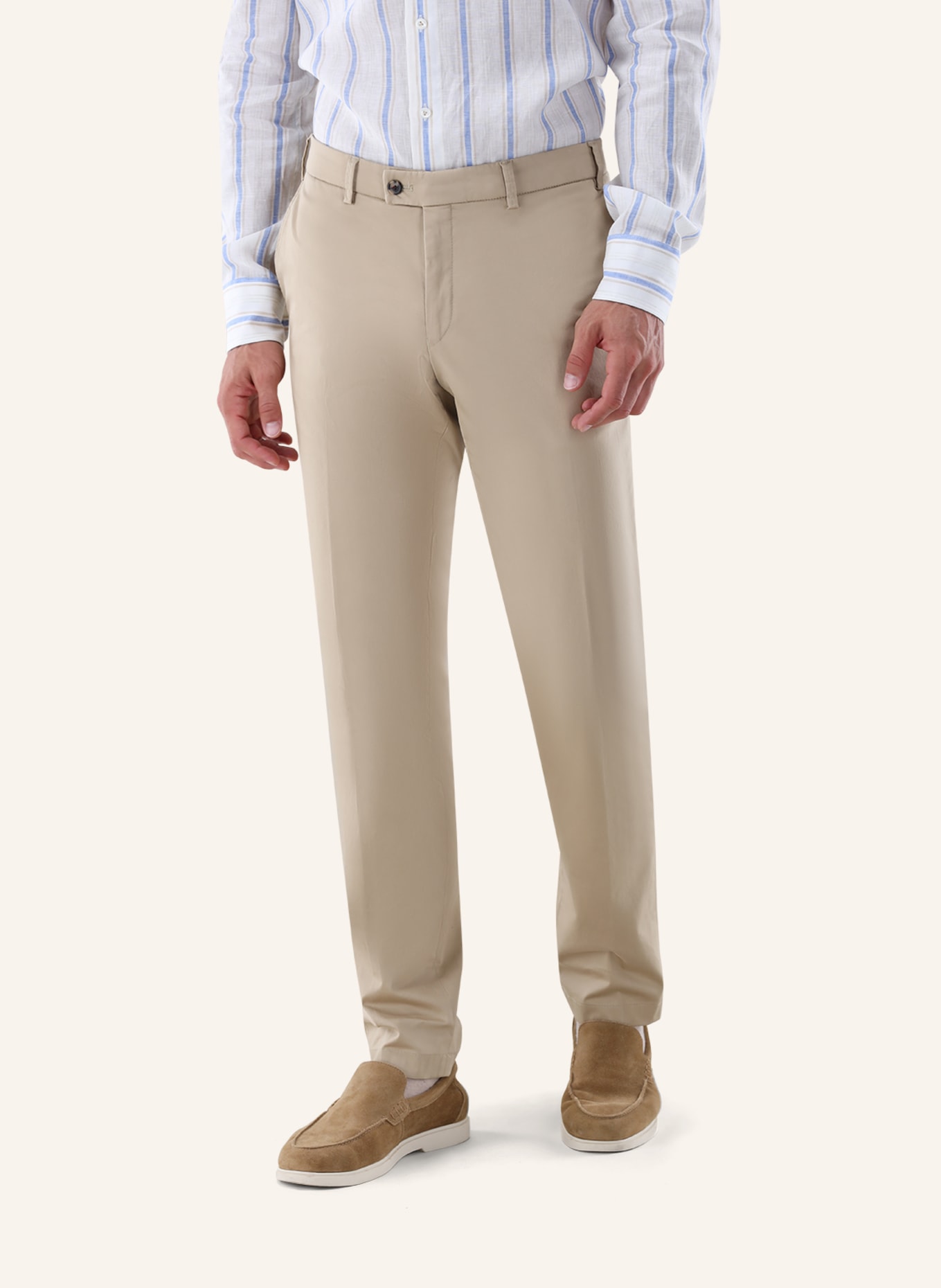 van Laack Hose Slim Fit: BEIGE/ BRAUN