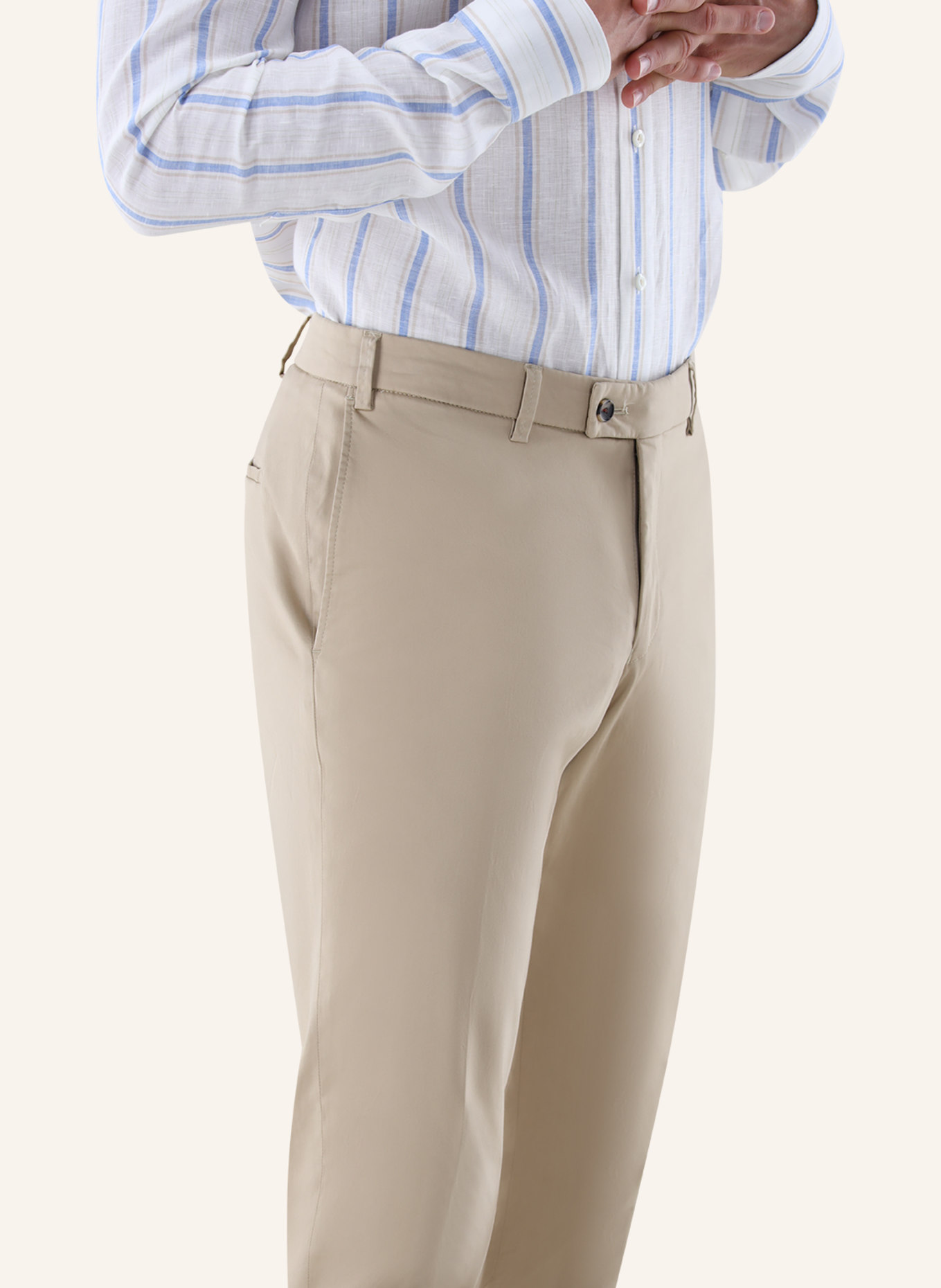 van Laack Hose Slim Fit: BEIGE/ BRAUN