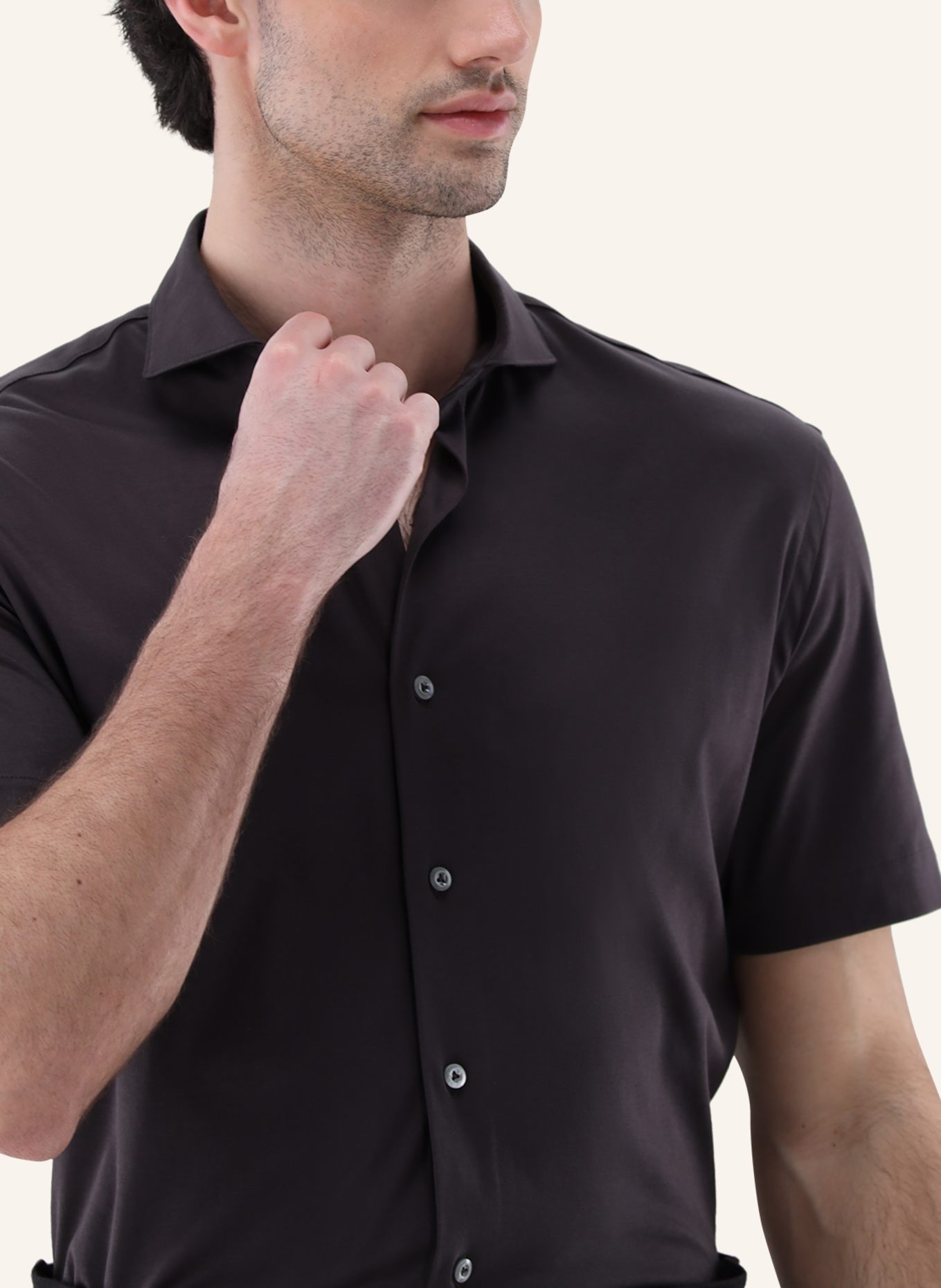 van Laack Hemd Tailor Fit: BEIGE/ BRAUN