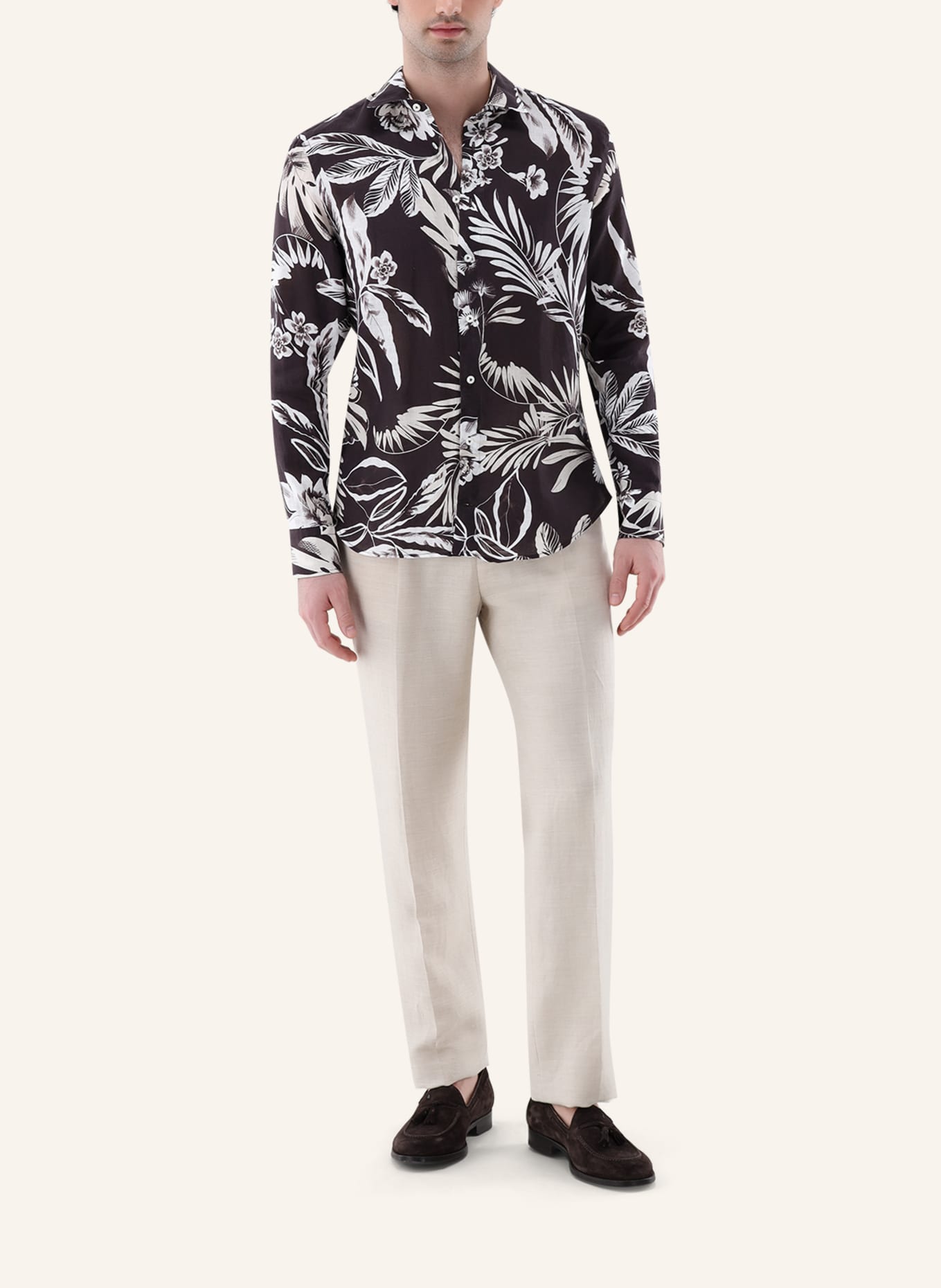 van Laack Hemd Tailor Fit: BEIGE/ BRAUN